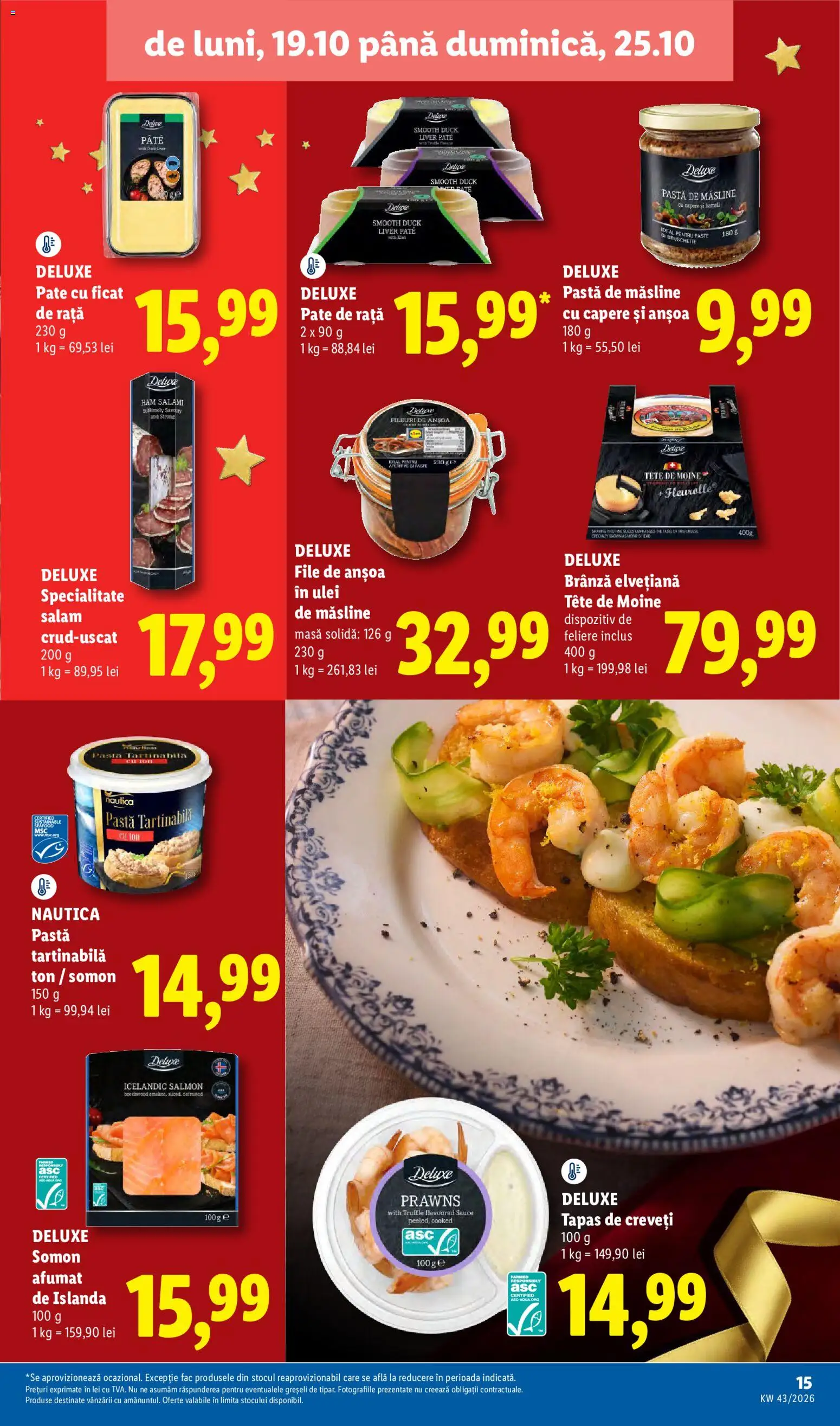 Catalog LIDL 19 - 24 Octombrie 2026 | Pagina 15 | Produse: Somon afumat, Măsline, Salam, Pere