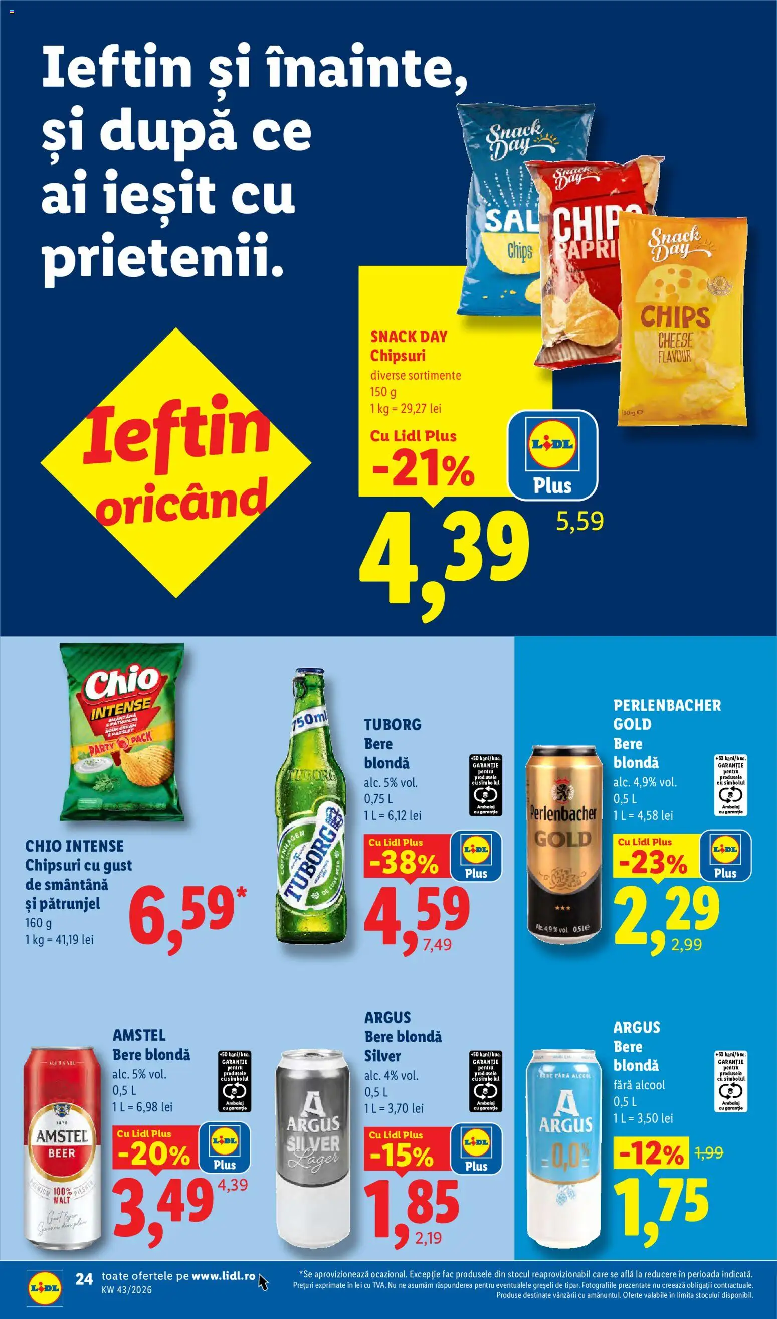 Catalog LIDL 19 - 24 Octombrie 2026 | Pagina 24 | Produse: Bere, Argus, Smântână, Plus