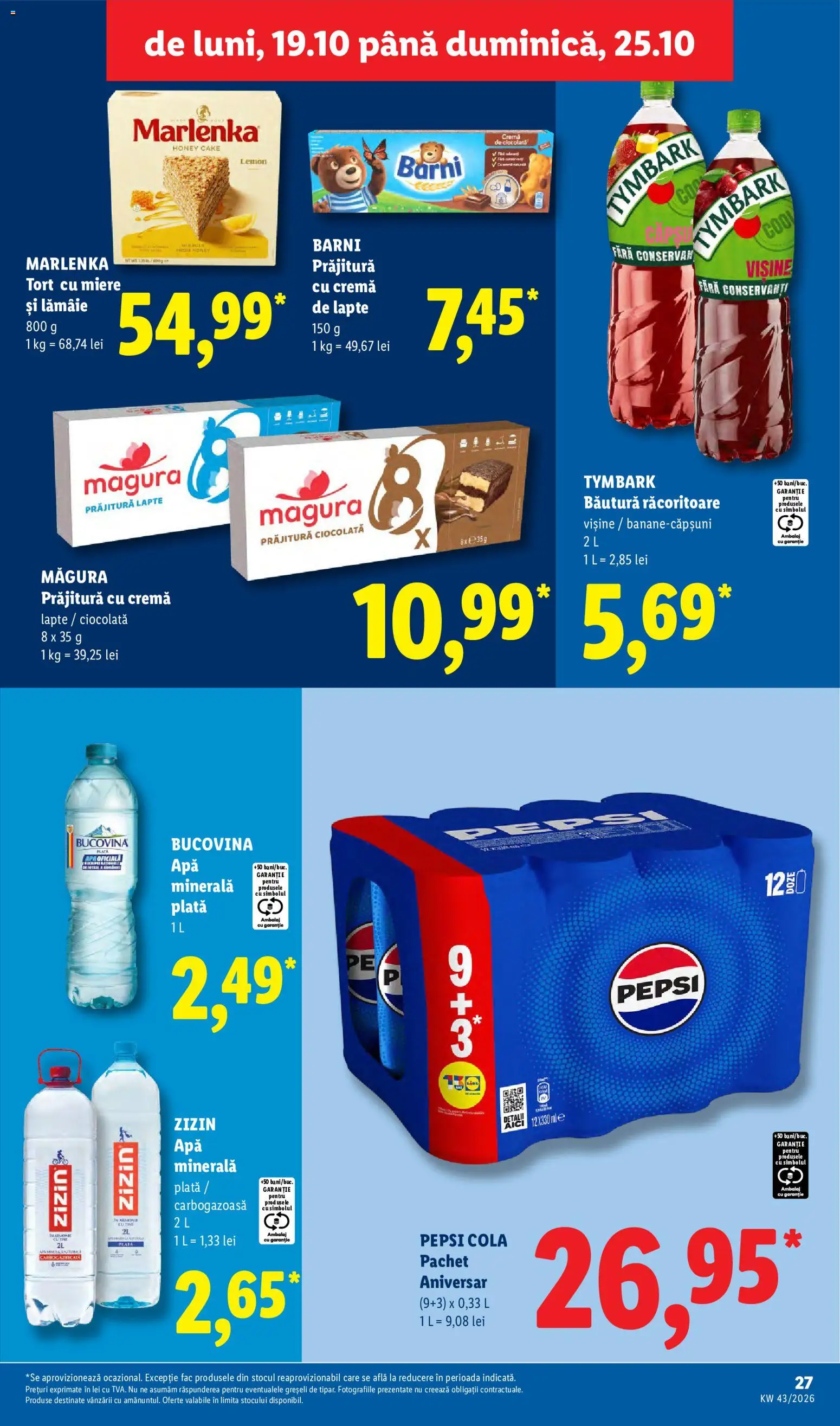 Catalog LIDL 19 - 24 Octombrie 2026 | Pagina 27 | Produse: Miere, Prăjitură, Cola, Lapte