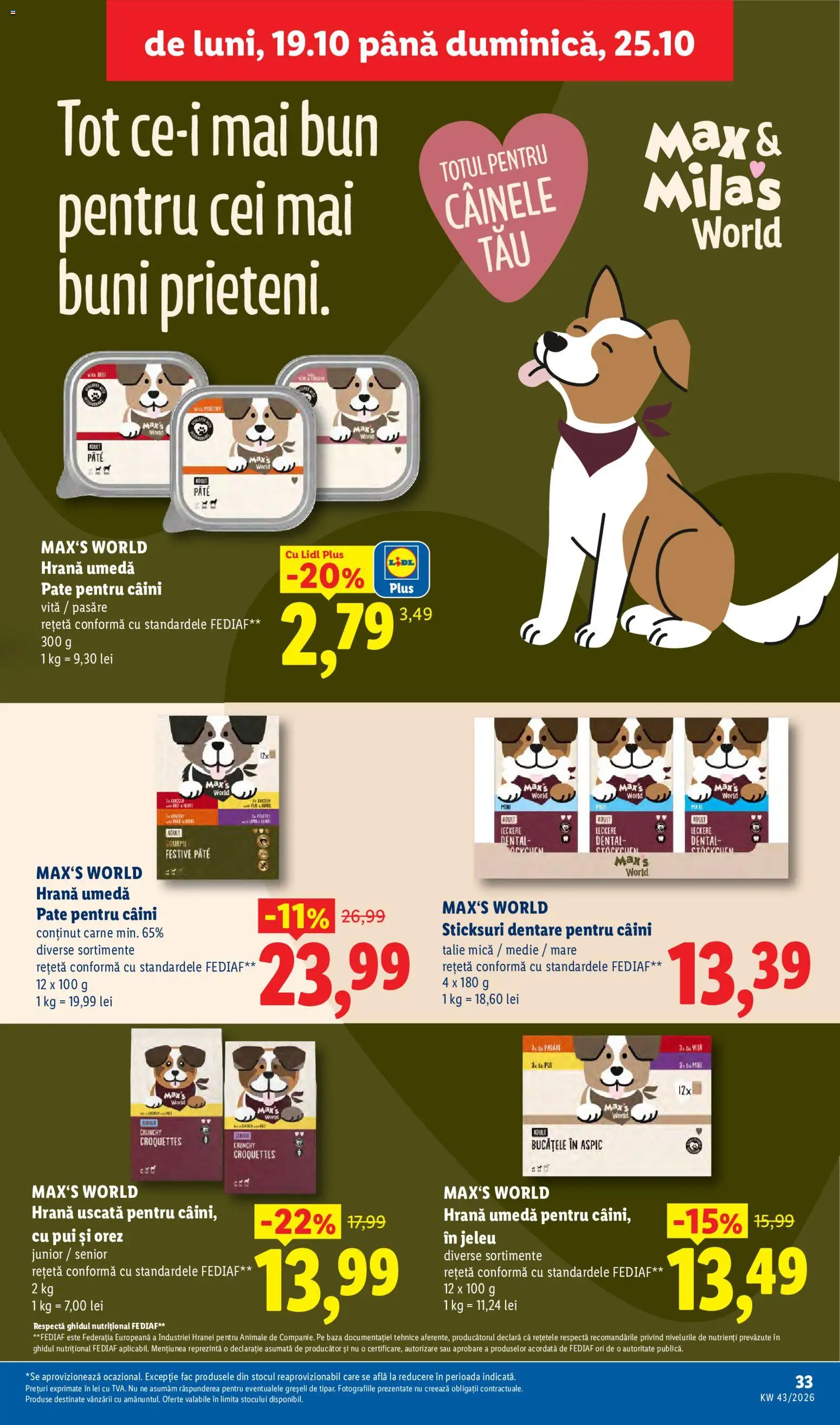 Catalog LIDL 19 - 24 Octombrie 2026 | Pagina 33 | Produse: Vită, Sticksuri dentare, Pui, Plus