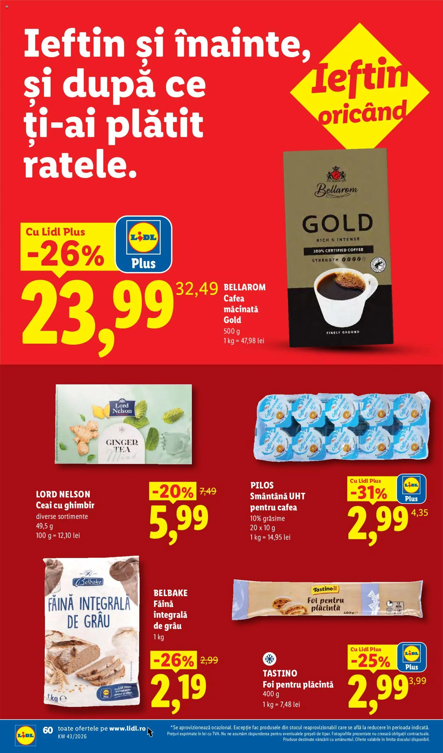Catalog LIDL 19 - 24 Octombrie 2026 | Pagina 60 | Produse: Pilos, Cafea macinata, Ceai, Tastino