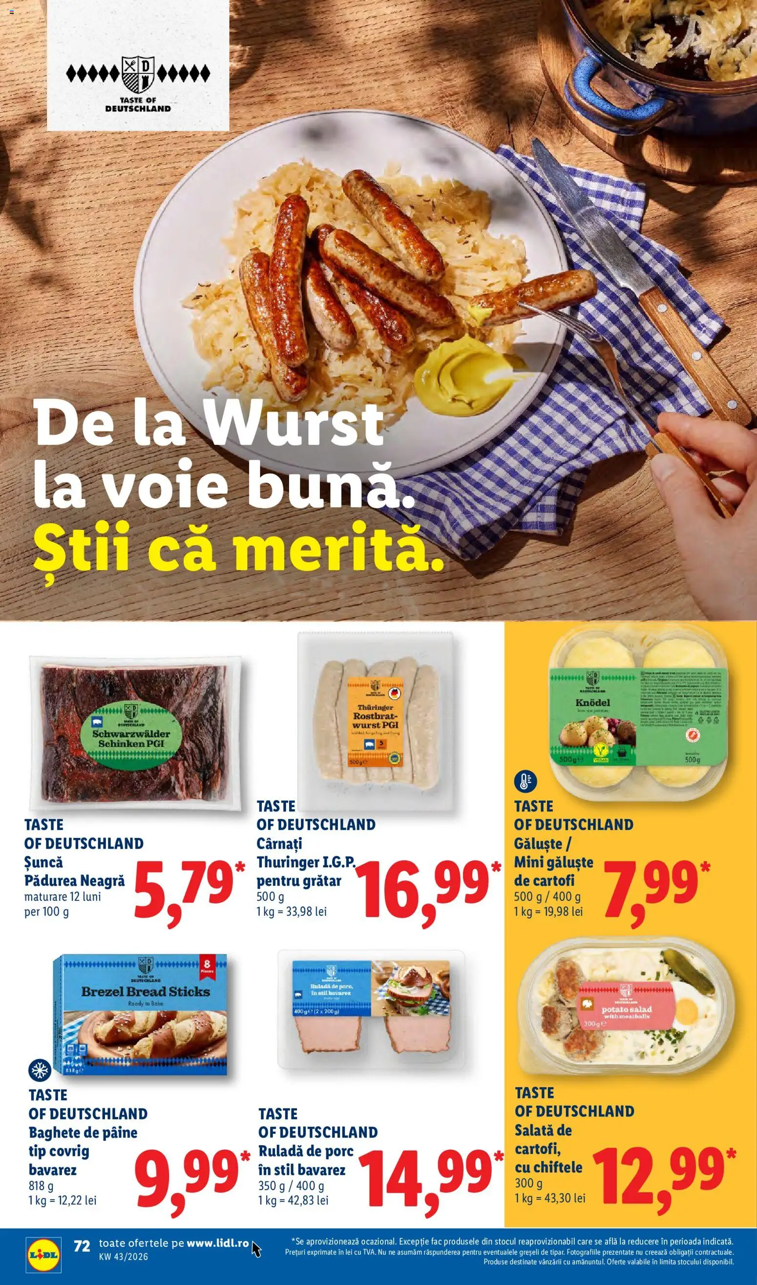 Catalog LIDL 19 - 24 Octombrie 2026 | Pagina 72 | Produse: Grătar, Șuncă, Salată, Chiftele