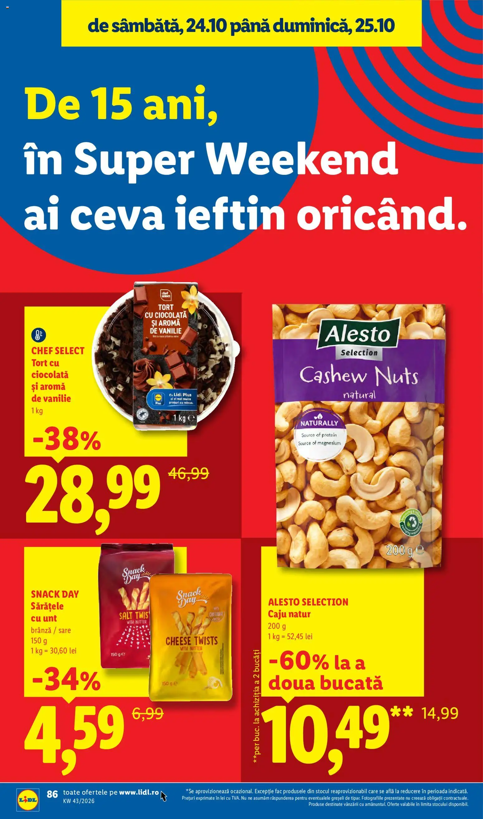 Catalog LIDL 19 - 24 Octombrie 2026 | Pagina 86 | Produse: Alesto selection, Unt, Brânză, Caju