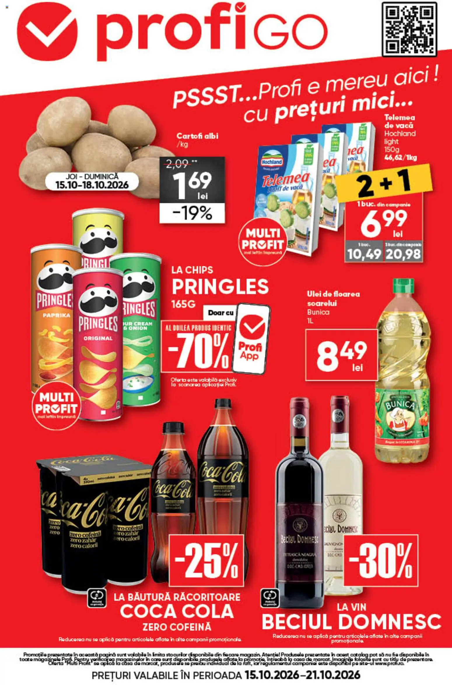 Catalog Profi 15 - 20 Octombrie 2026 | Pagina 1 | Produse: Ulei de floarea soarelui, Hochland, Ulei, Zahăr