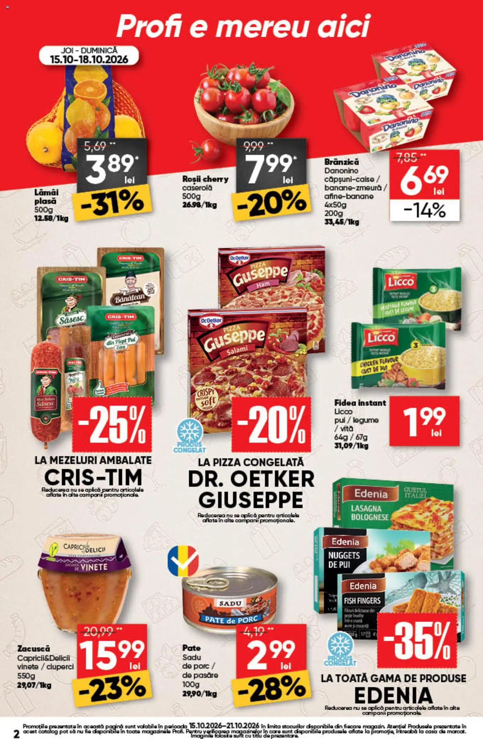 Catalog Profi 15 - 20 Octombrie 2026 | Pagina 2 | Produse: Aplică, Ciuperci, Pizza, Legume