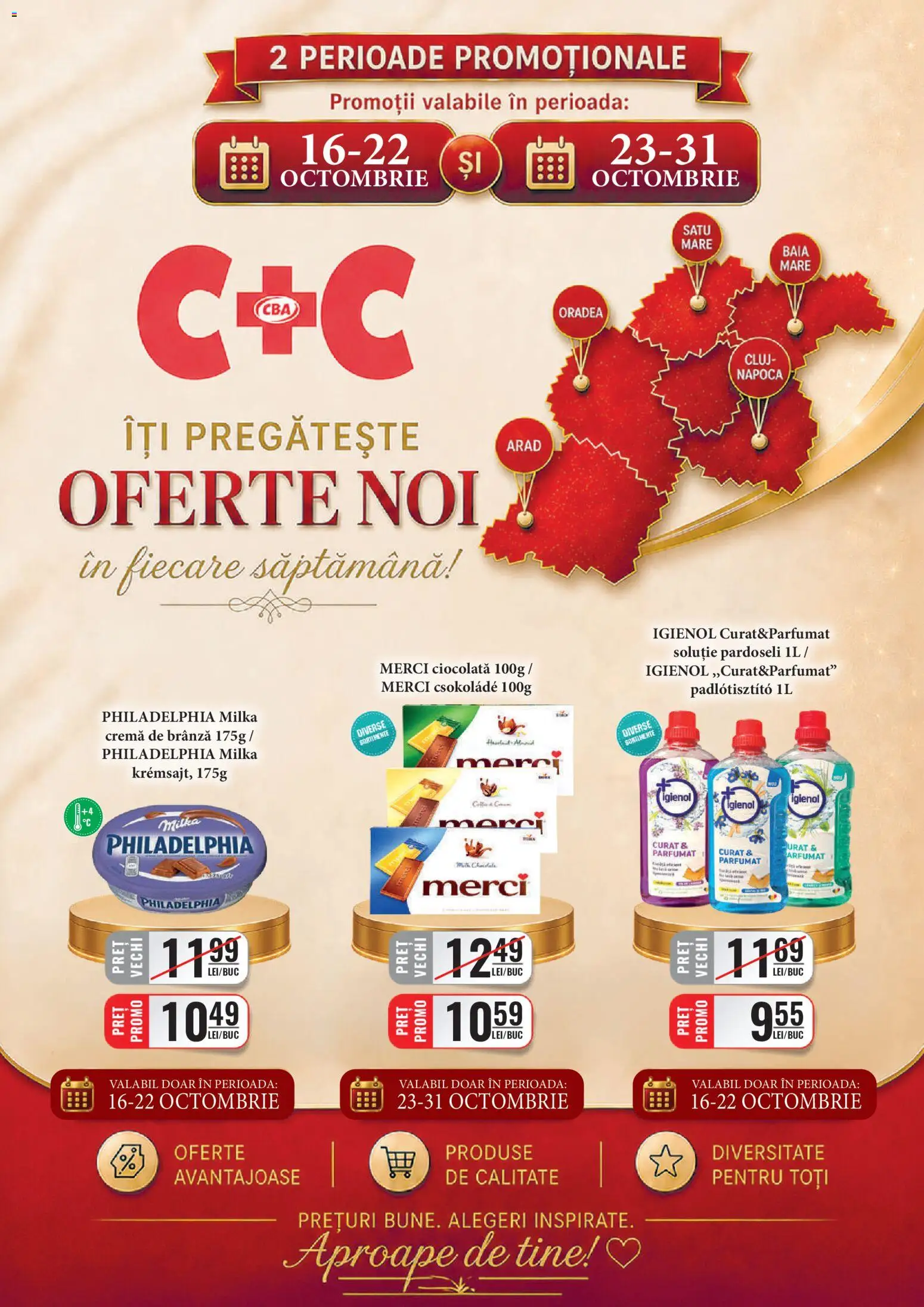 Catalog CBA 16 - 30 Octombrie 2026 | Pagina 1 | Produse: Brânză, Cremă, Merci, Cremă de brânză