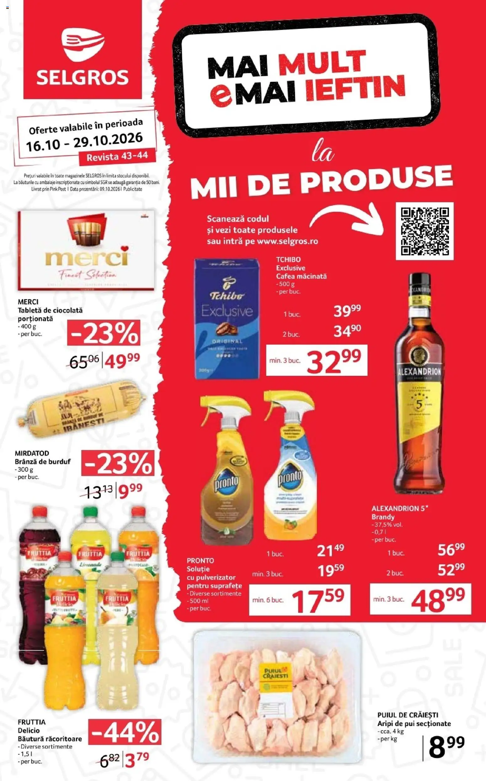 Catalog Selgros 16 - 28 Octombrie 2026 | Pagina 1 | Produse: Tabletă, Branza de burduf, Pui, Merci