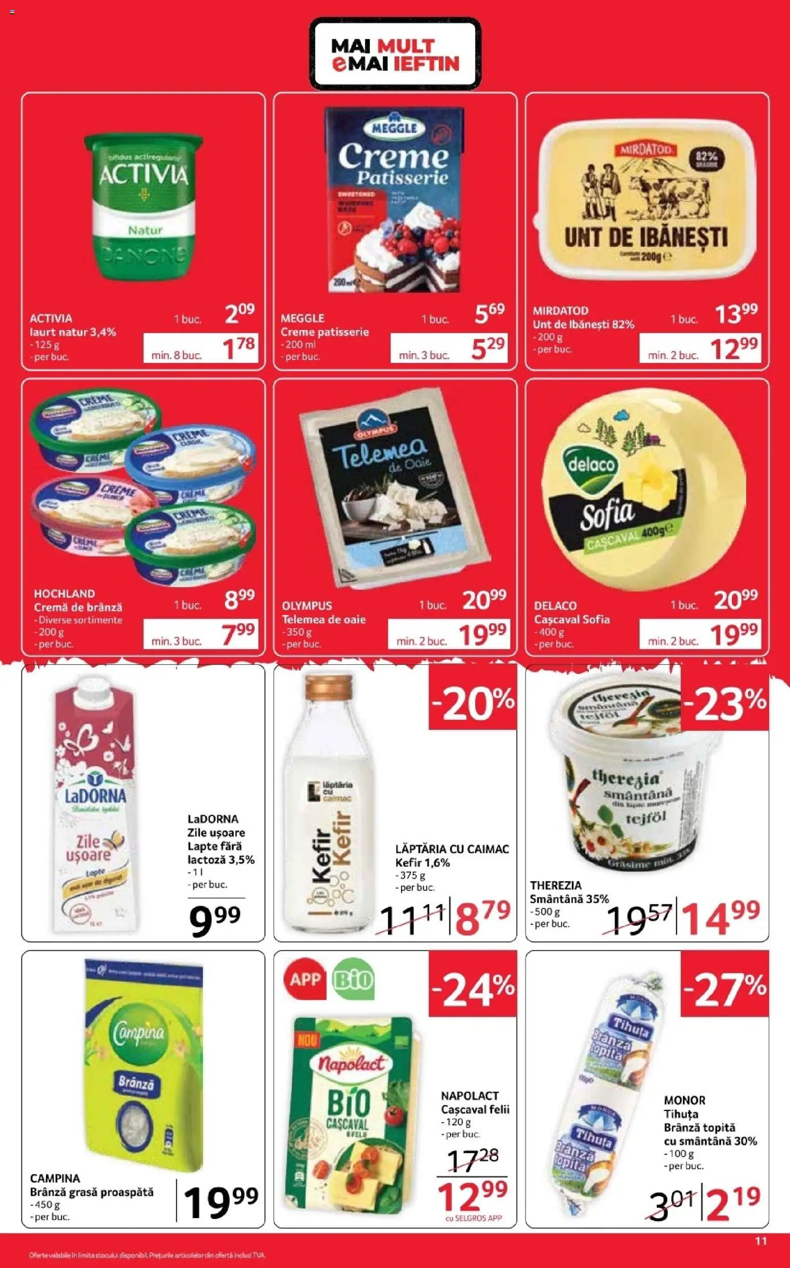 Catalog Selgros 16 - 28 Octombrie 2026 | Pagina 11 | Produse: Cașcaval, Cremă, Danone, Activia