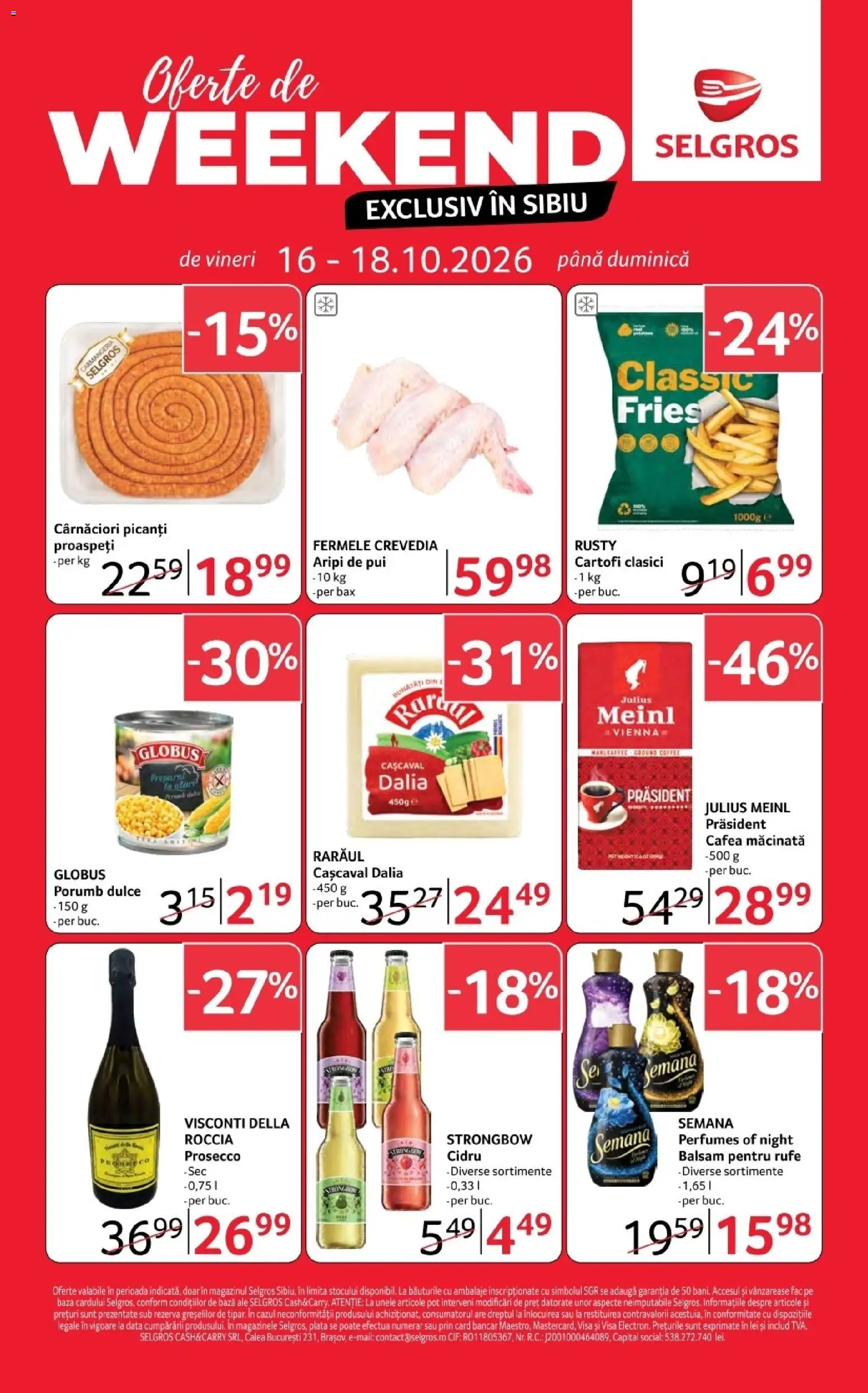 Catalog Selgros 16 - 17 Octombrie 2026 | Pagina 1 | Produse: Cif, Semana, Cașcaval, Cafea