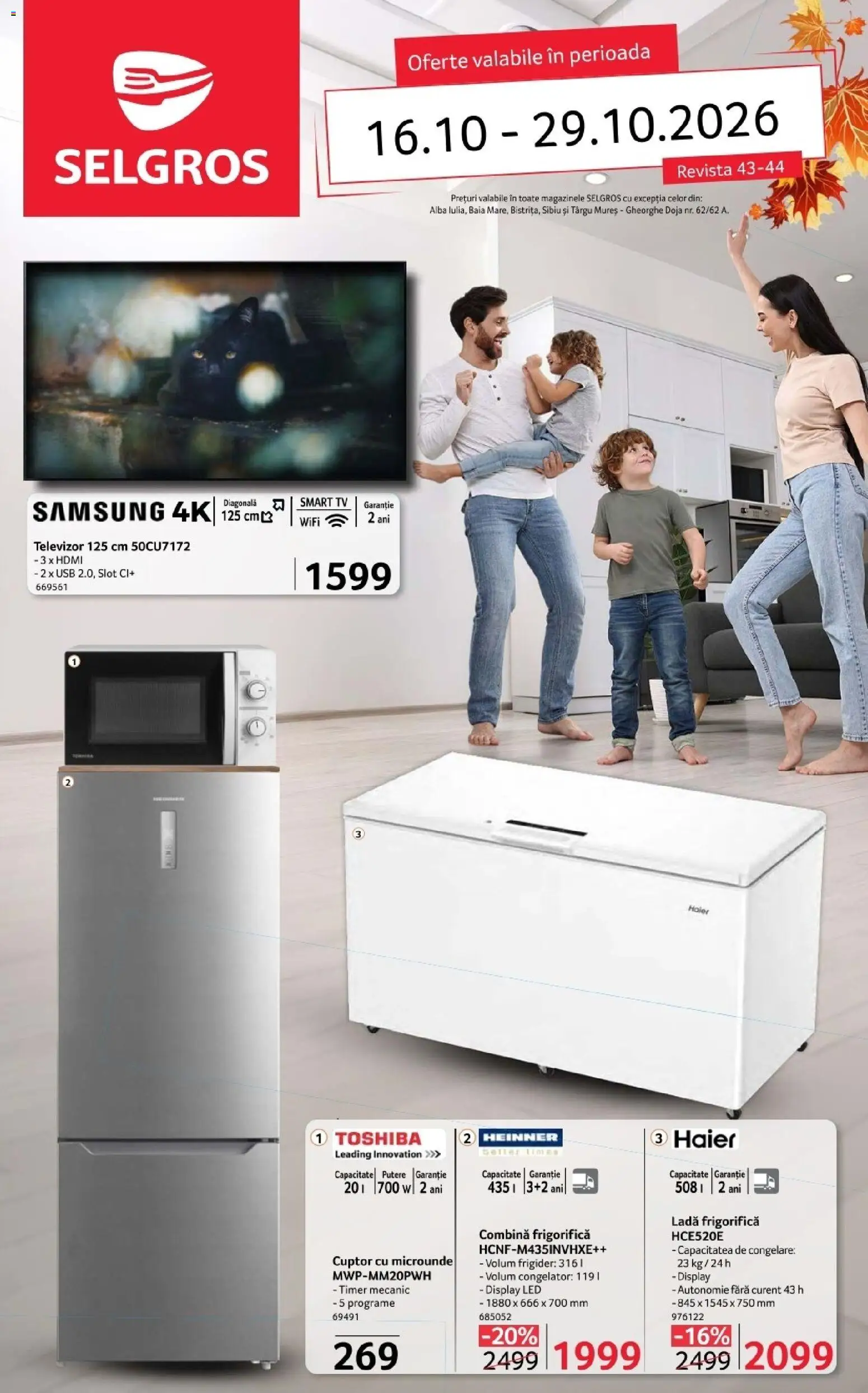 Catalog Selgros 16 - 28 Octombrie 2026 | Pagina 1 | Produse: Alba, Cuptor, Combină frigorifică, Ladă frigorifică