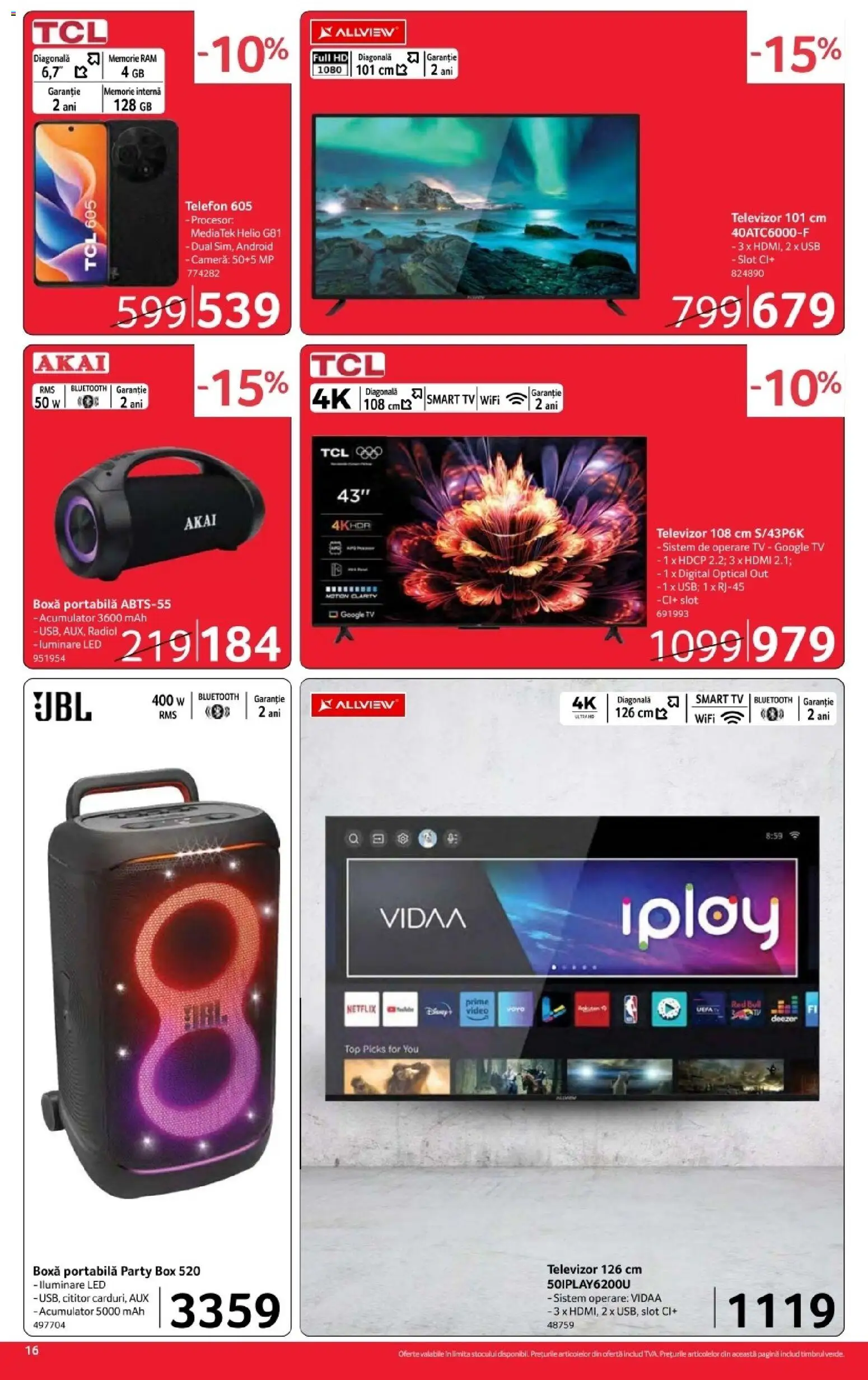 Catalog Selgros 16 - 28 Octombrie 2026 | Pagina 16 | Produse: Telefon, Televizor, Red Bull, Boxă portabilă