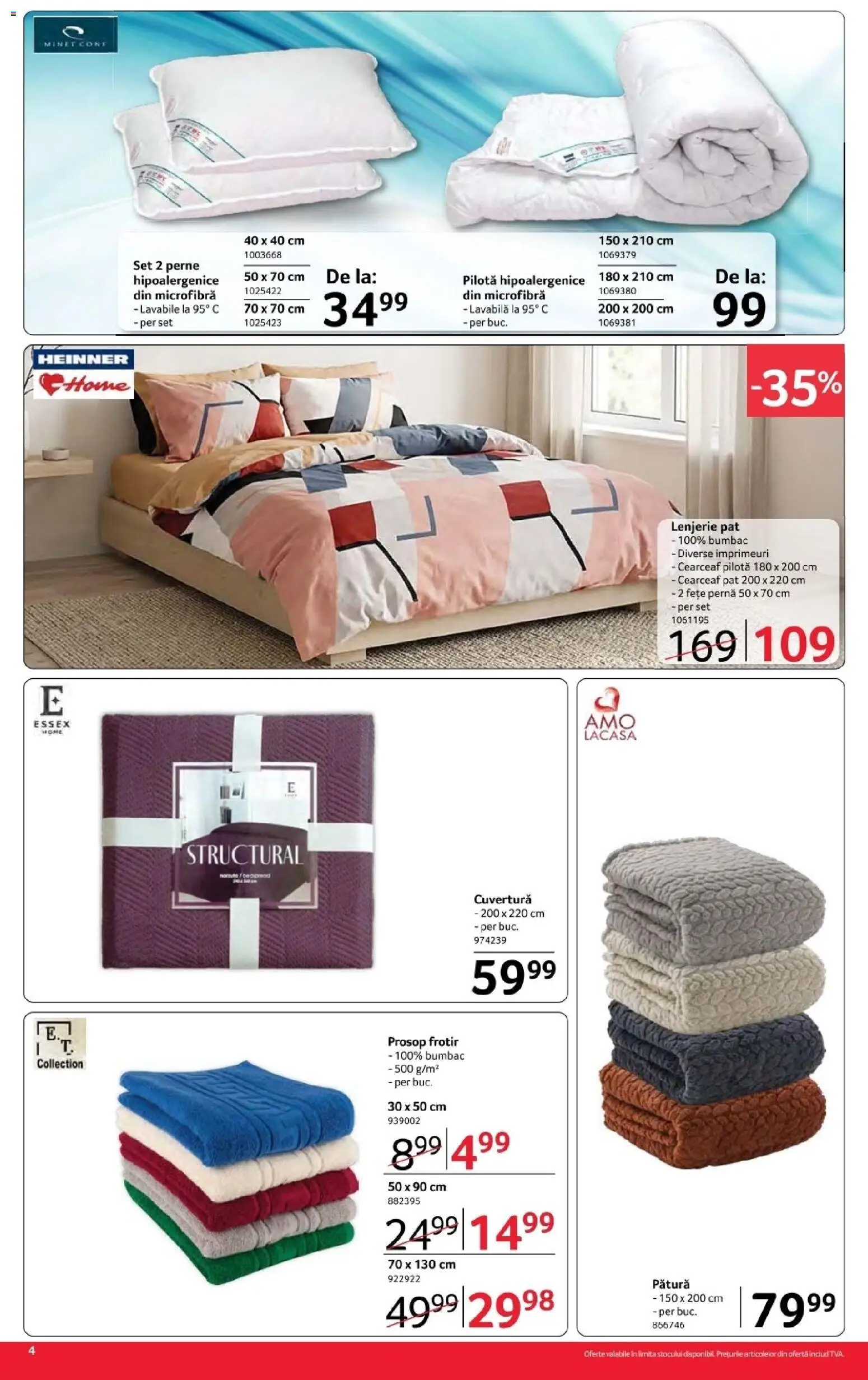 Catalog Selgros 16 - 28 Octombrie 2026 | Pagina 4 | Produse: Perne, Cuvertură, Lenjerie pat, Lavabila