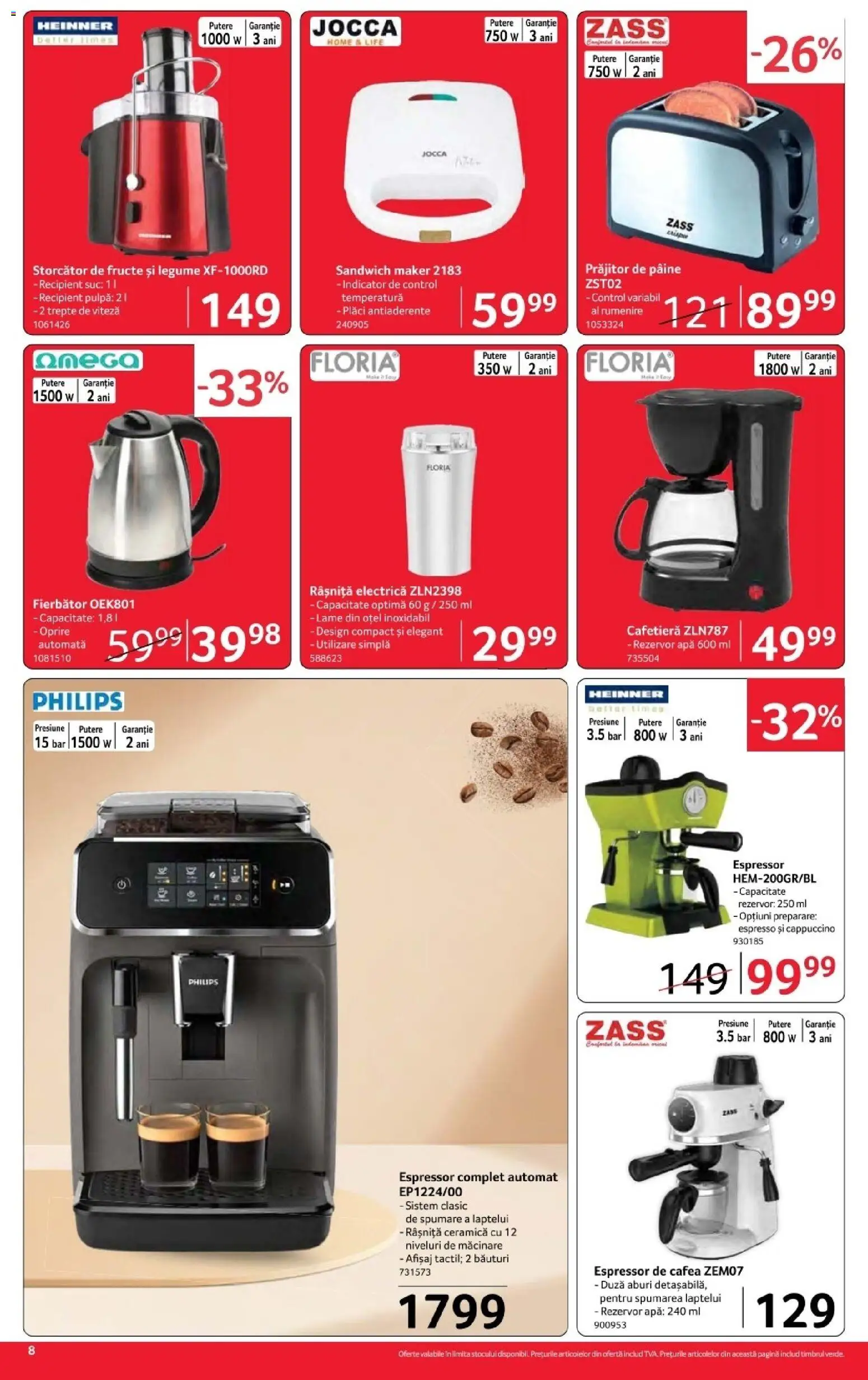 Catalog Selgros 16 - 28 Octombrie 2026 | Pagina 8 | Produse: Philips, Electrică, Sandwich Maker, Suc