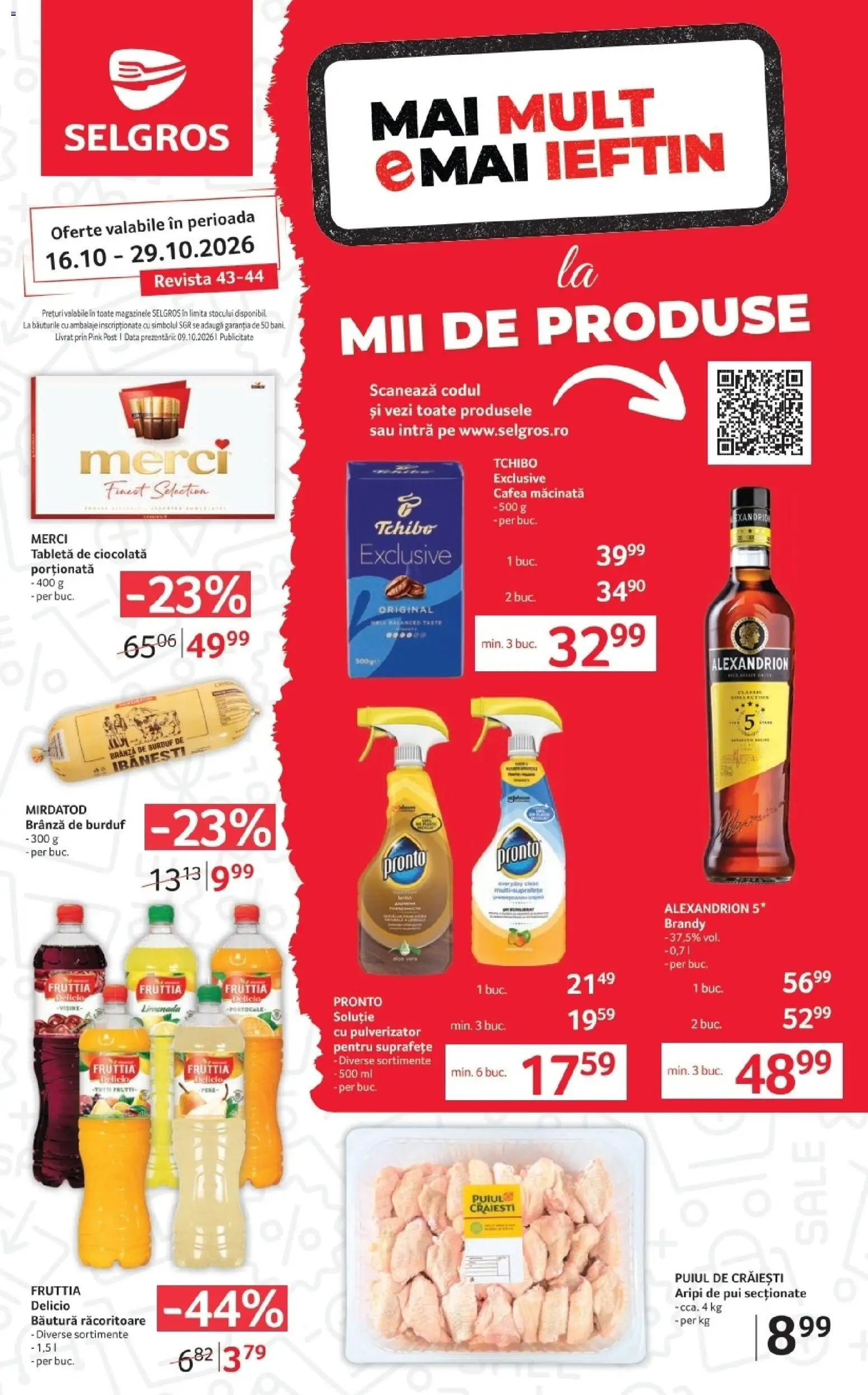 Catalog Selgros 16 - 28 Octombrie 2026 | Pagina 1 | Produse: Clean, Limonada, Branza de burduf, Ciocolată