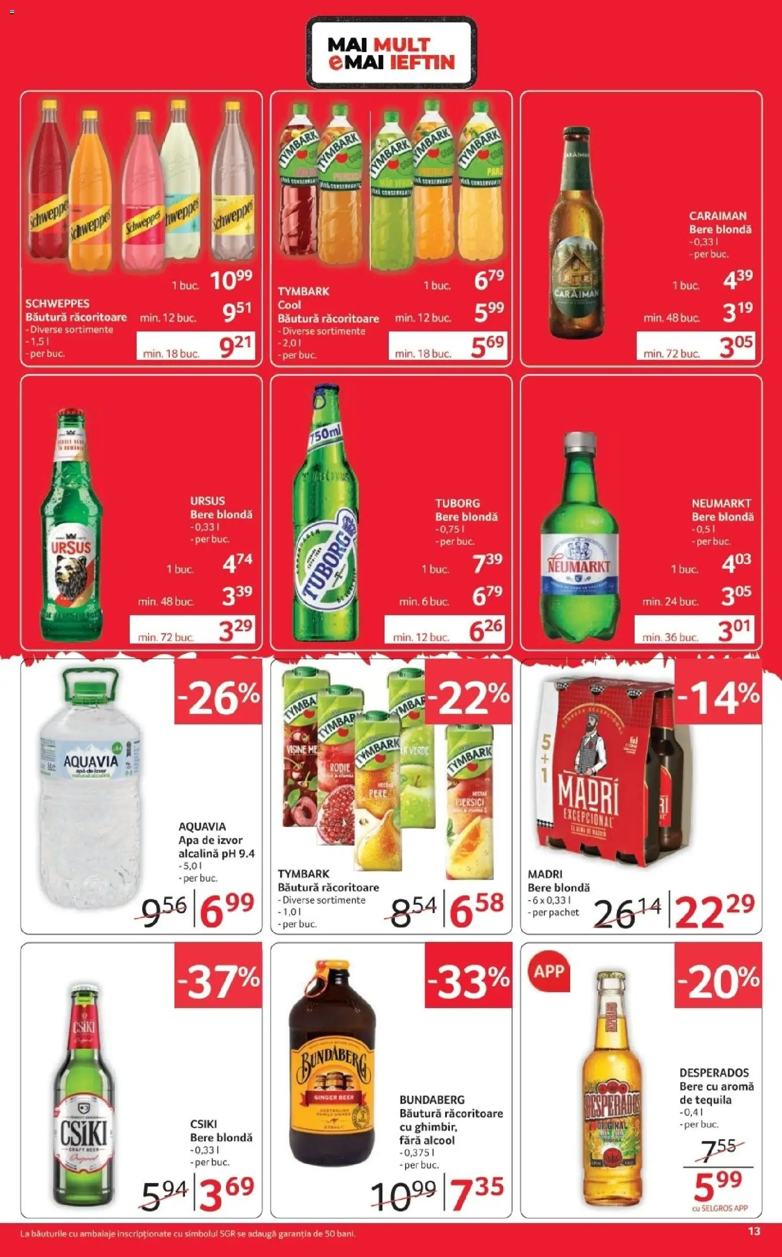 Catalog Selgros 16 - 28 Octombrie 2026 | Pagina 13 | Produse: Schweppes, Desperados, Pere, Apă