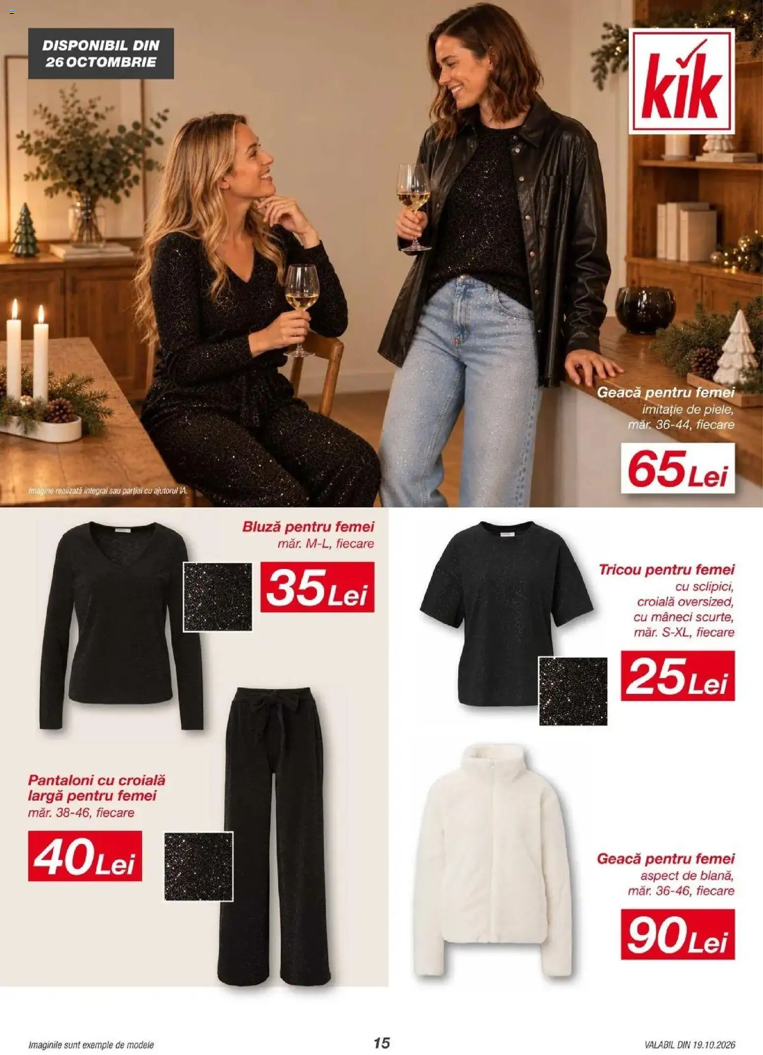 Catalog Kik 19 - 23 Octombrie 2026 | Pagina 15 | Produse: Tricou, Bluză, Geacă, Tricou pentru femei