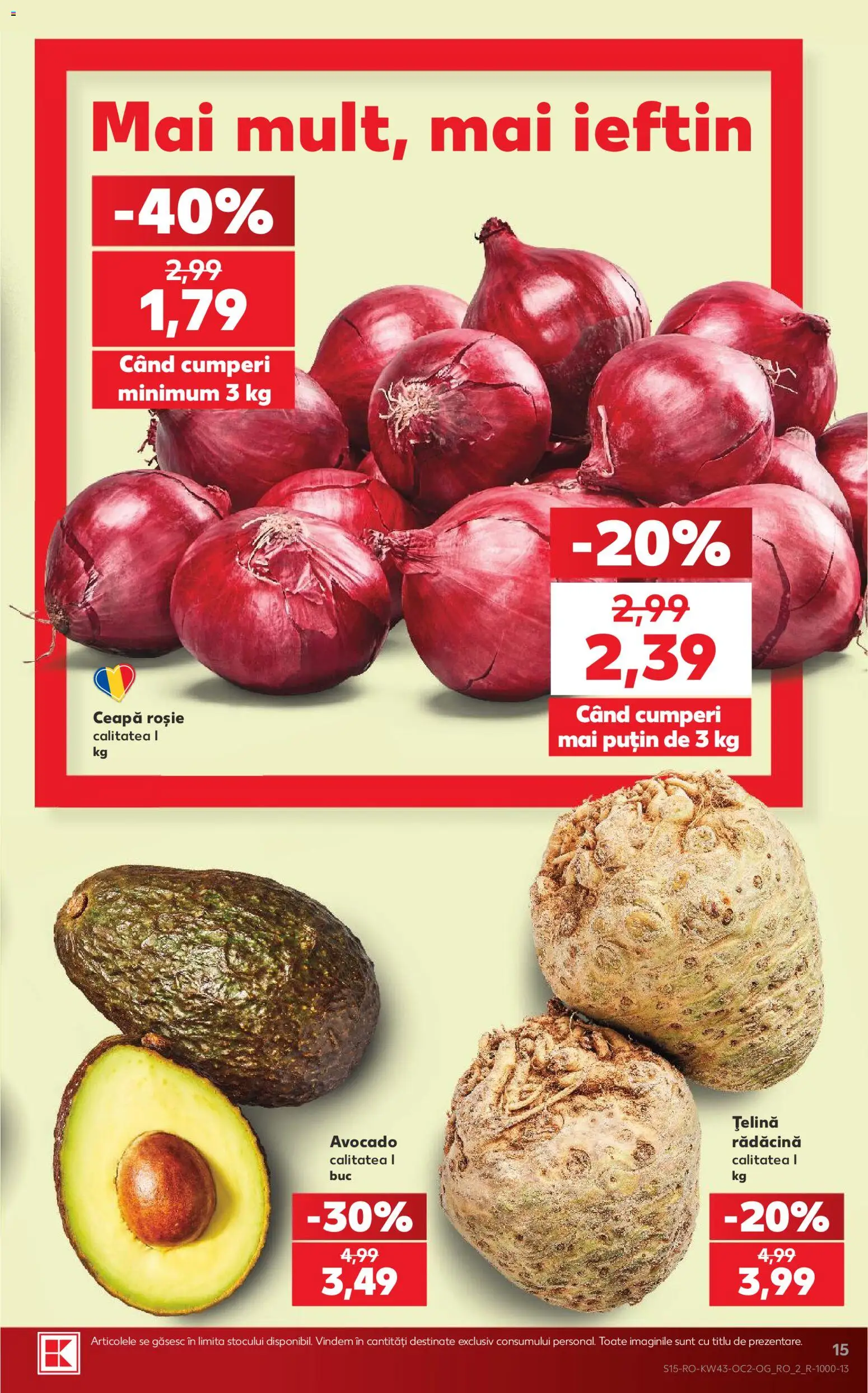 Catalog Kaufland 21 - 26 Octombrie 2026 | Pagina 15 | Produse: Țelină, Avocado, Ceapă