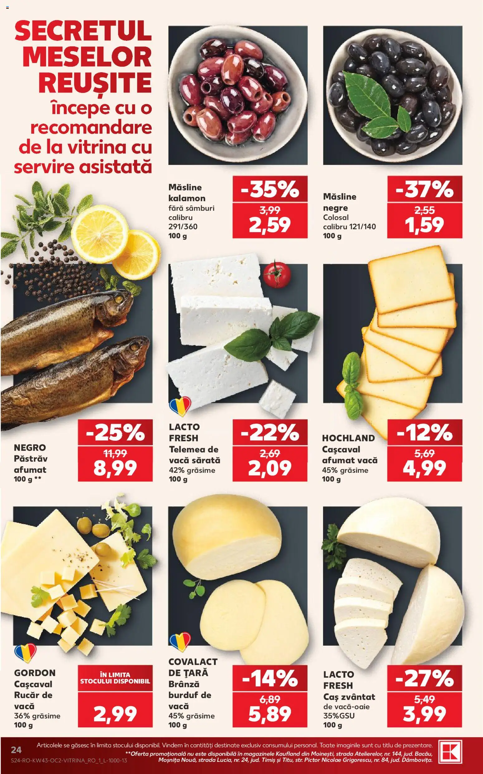Catalog Kaufland 21 - 26 Octombrie 2026 | Pagina 24 | Produse: Pastrav, Cașcaval, Măsline, Brânză