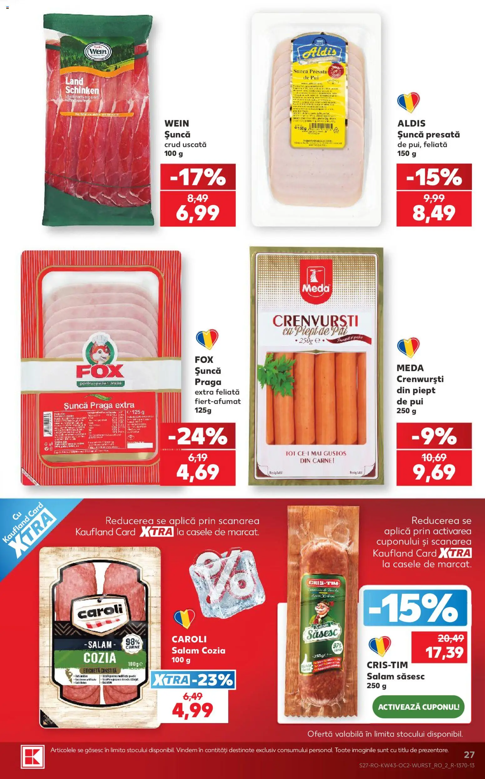 Catalog Kaufland 21 - 26 Octombrie 2026 | Pagina 27 | Produse: Pat, Pui, Crenvurști, Șuncă