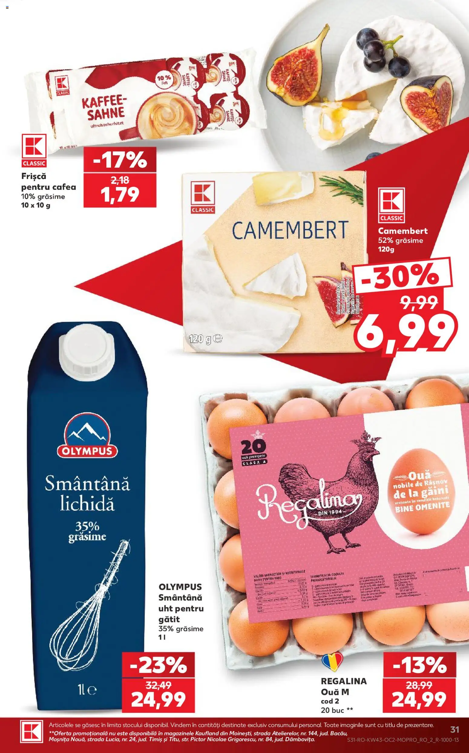Catalog Kaufland 21 - 26 Octombrie 2026 | Pagina 31 | Produse: Ouă, Cafea, Frișcă, Smântână