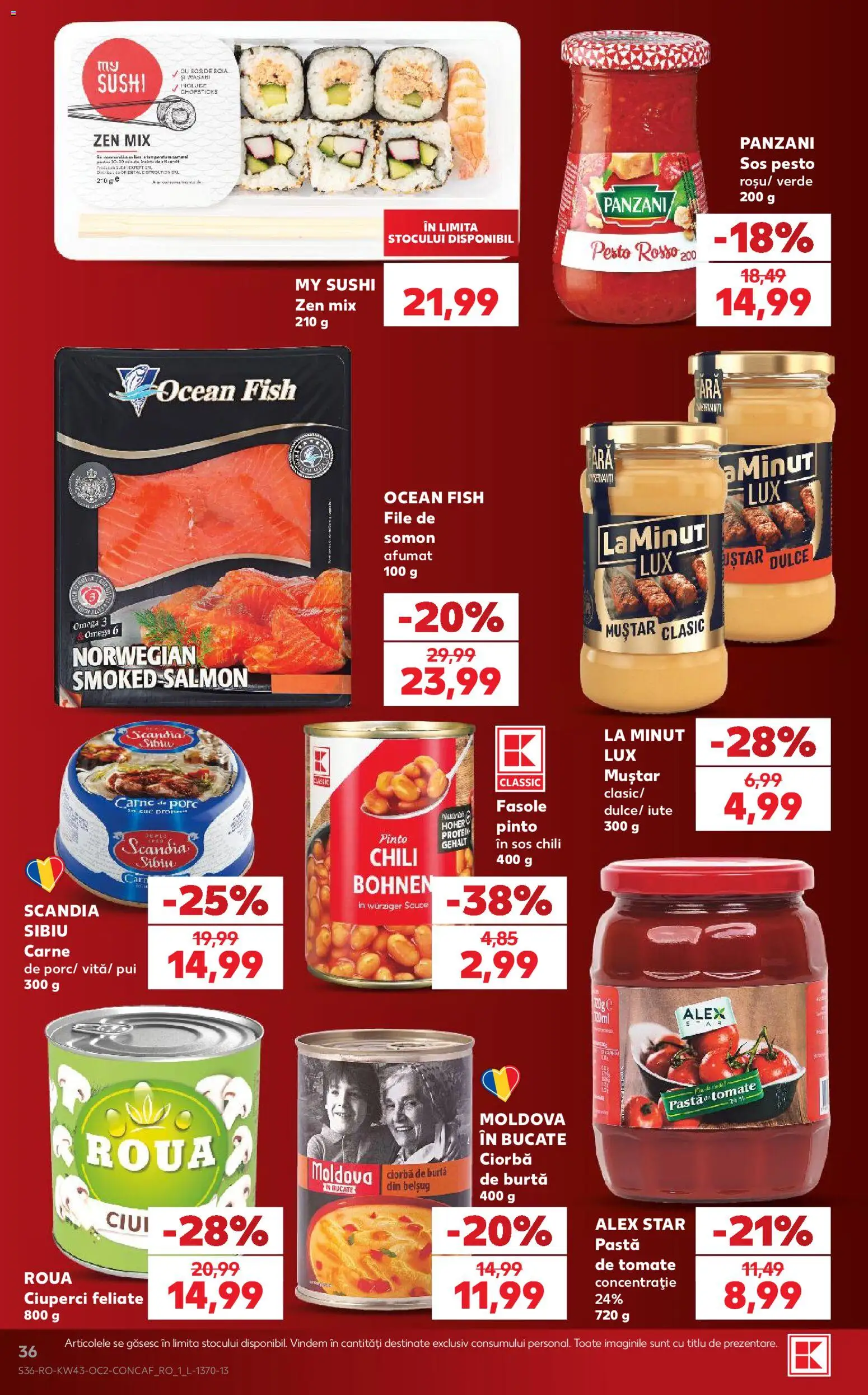 Catalog Kaufland 21 - 26 Octombrie 2026 | Pagina 36 | Produse: Pui, Sushi, Omega, Panzani