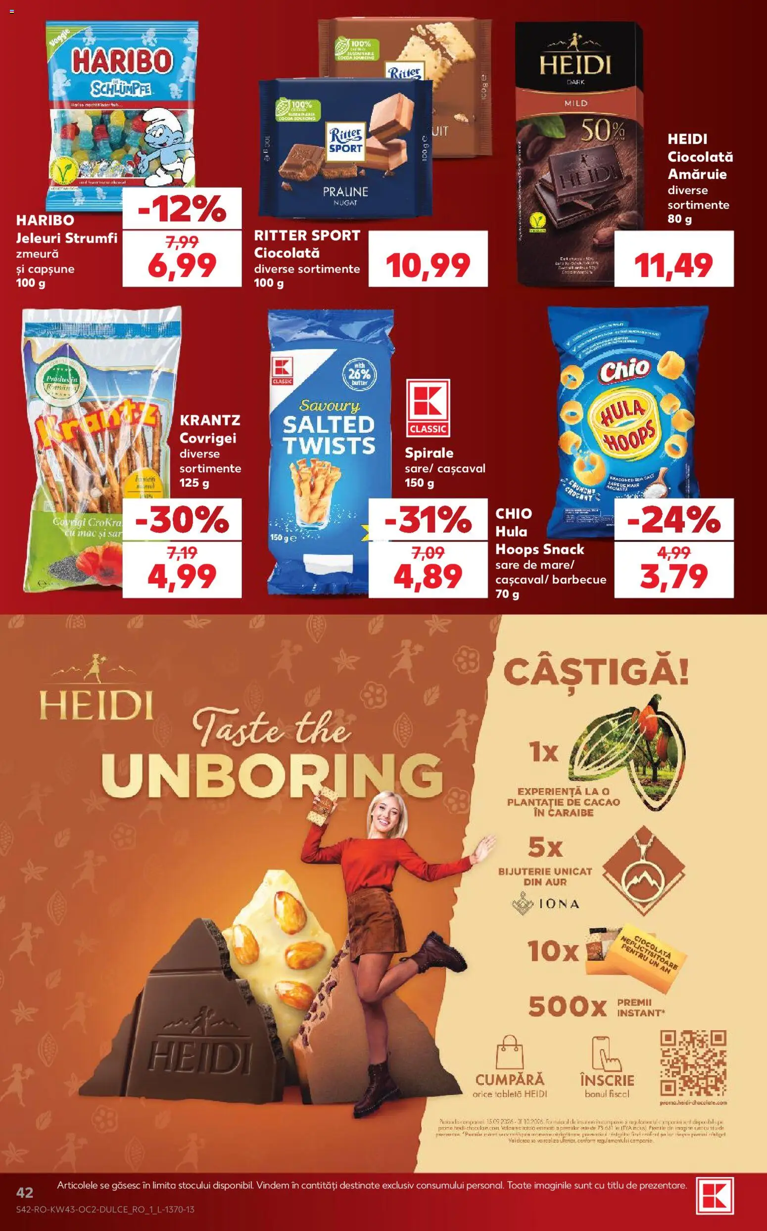 Catalog Kaufland 21 - 26 Octombrie 2026 | Pagina 42 | Produse: Cașcaval, Covrigei, Praline, Sare