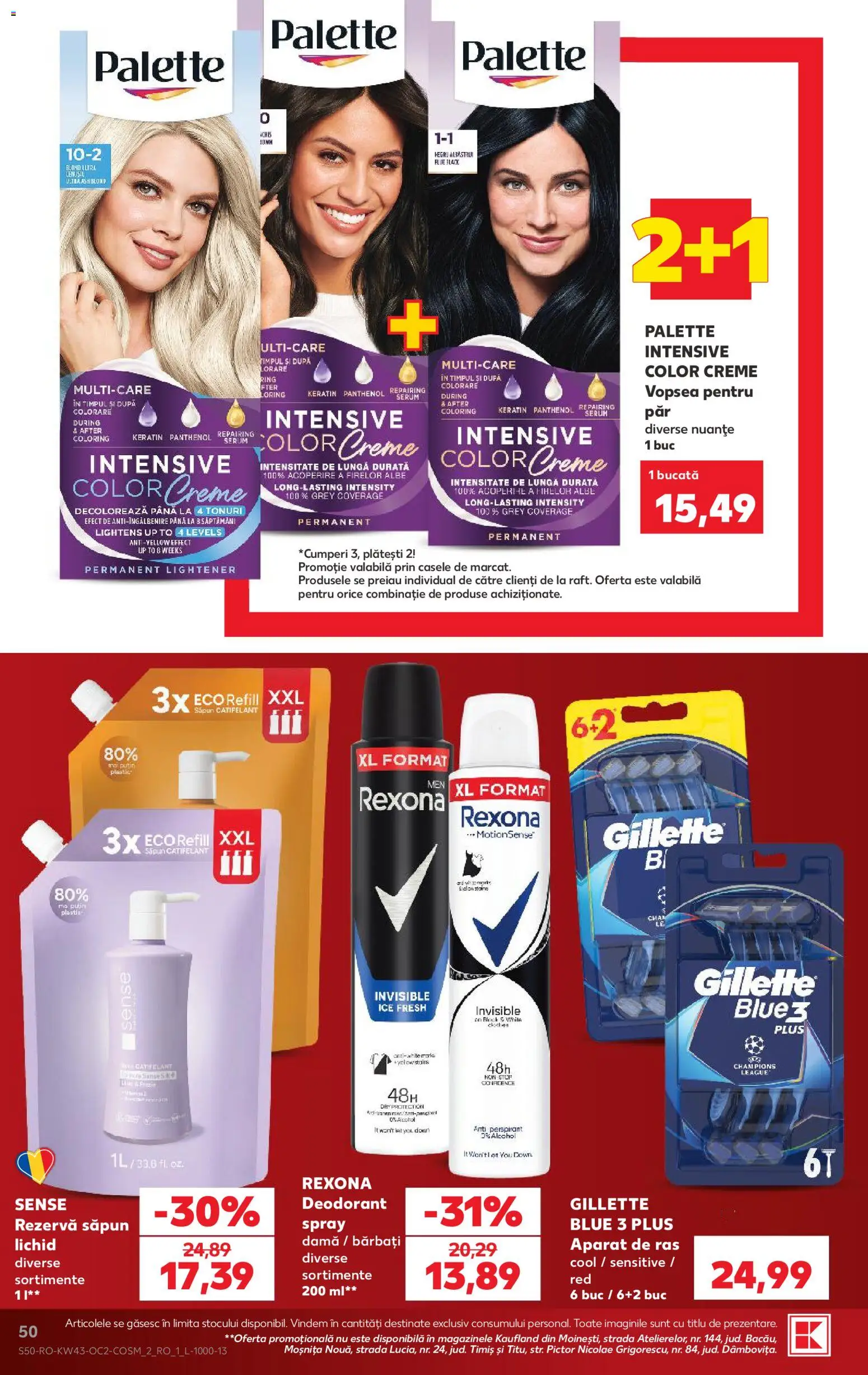 Catalog Kaufland 21 - 26 Octombrie 2026 | Pagina 50 | Produse: Vopsea, Săpun, Deodorant, Rezervă săpun