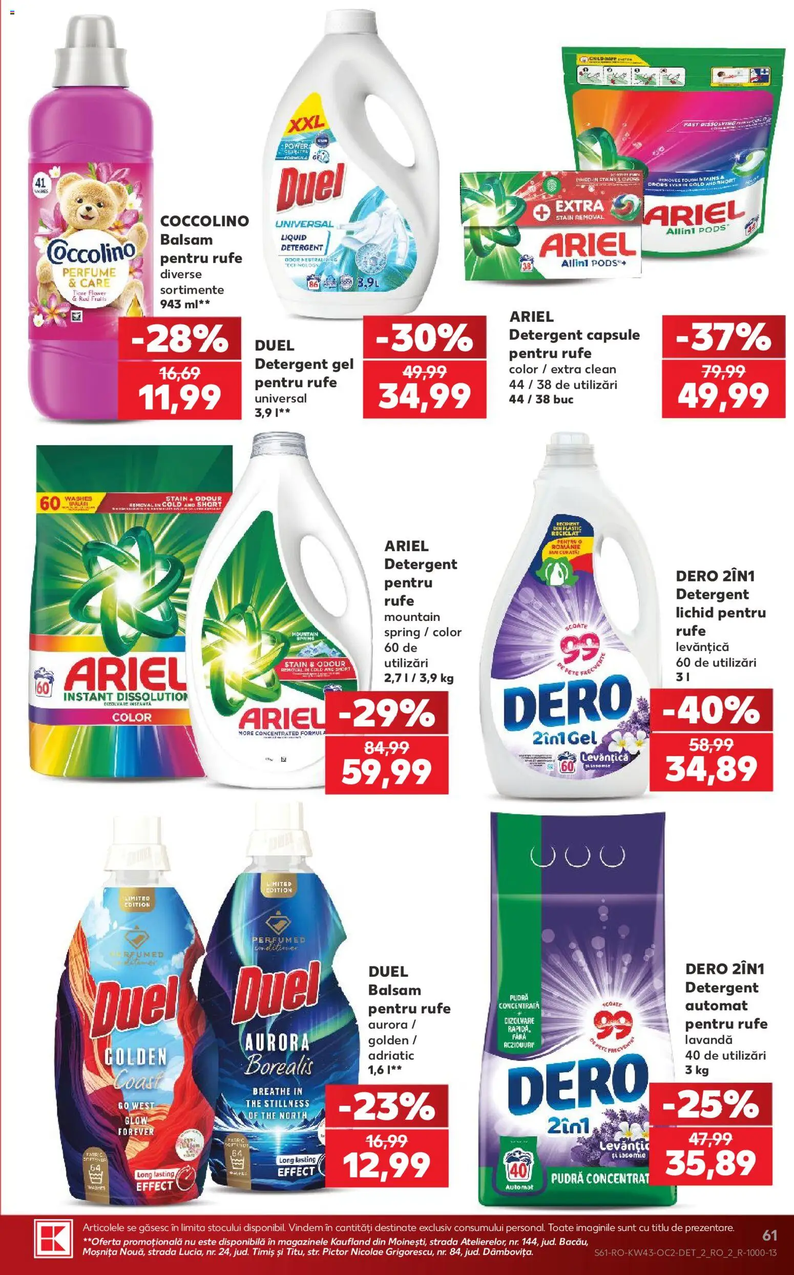 Catalog Kaufland 21 - 26 Octombrie 2026 | Pagina 61 | Produse: Detergent Capsule, Pudră, Balsam, Power