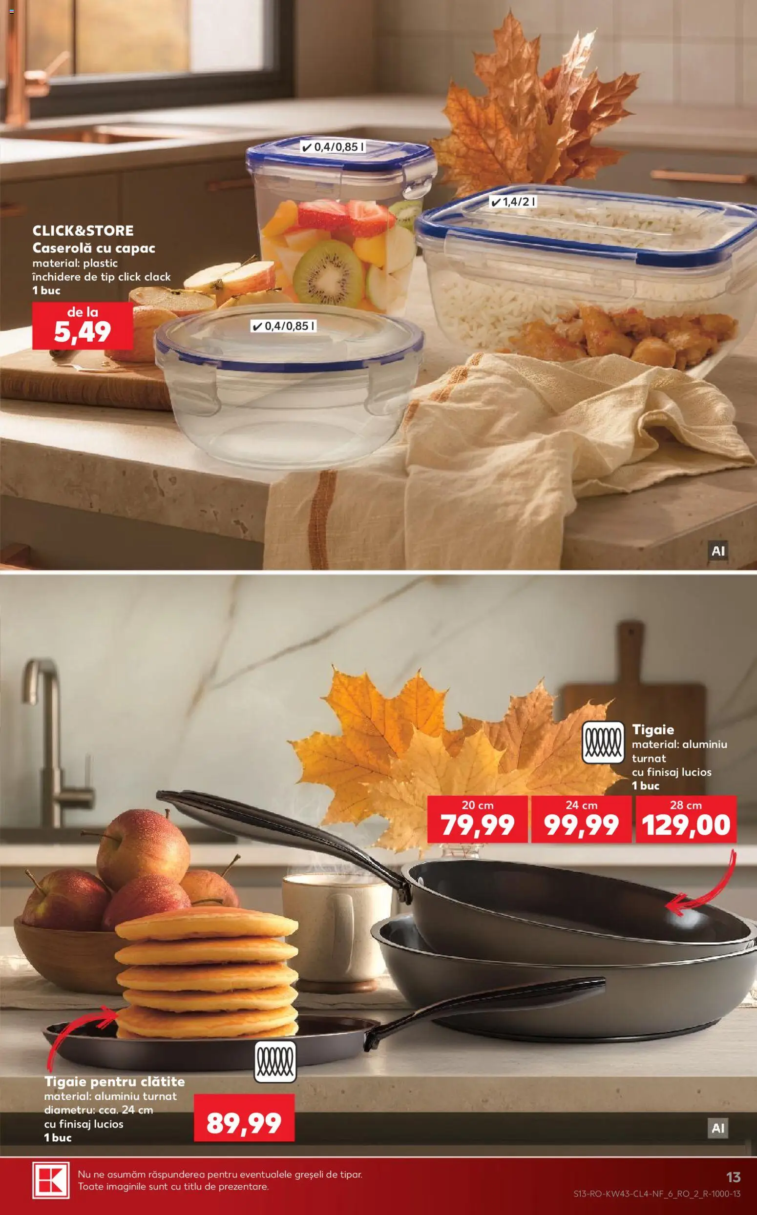Catalog Kaufland 21 - 26 Octombrie 2026 | Pagina 13 | Produse: Tigaie, Caserola, Clătite, Tip