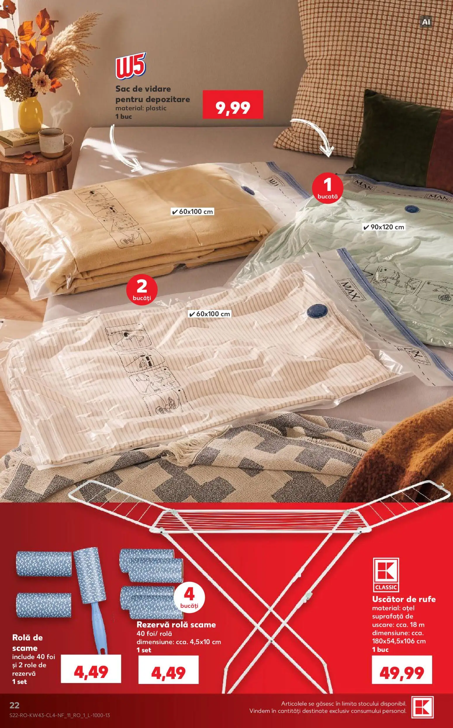 Catalog Kaufland 21 - 26 Octombrie 2026 | Pagina 22 | Produse: Uscător, Uscător de Rufe, Sac, Depozitare