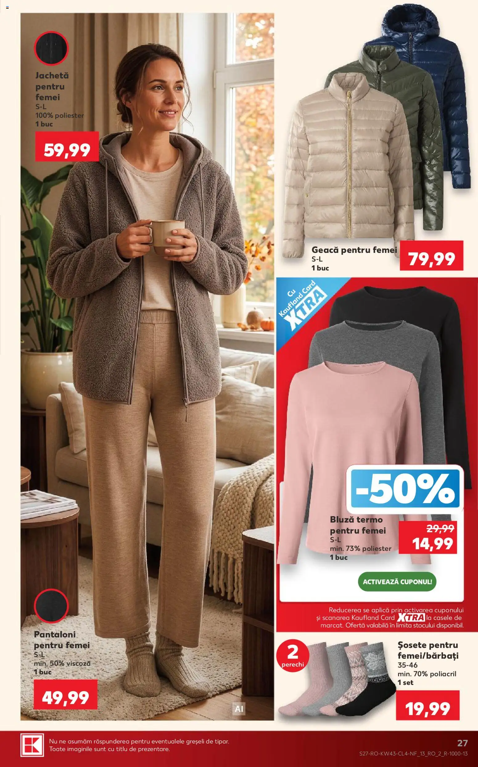 Catalog Kaufland 21 - 26 Octombrie 2026 | Pagina 27 | Produse: Jachetă, Geacă, Pantaloni, Șosete
