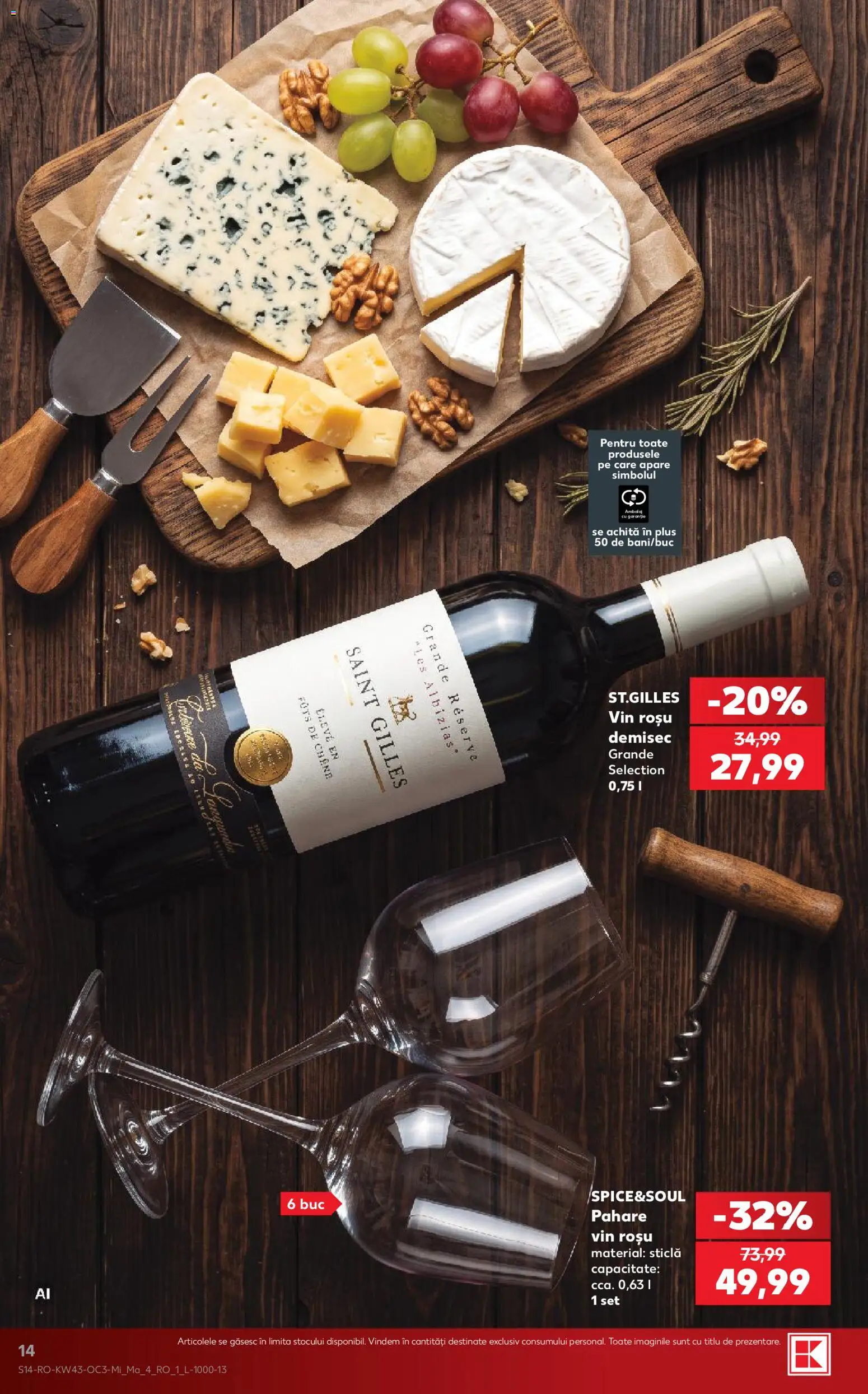 Catalog Kaufland 21 - 26 Octombrie 2026 | Pagina 14 | Produse: Vin rosu, Pahare, Vin, Plus