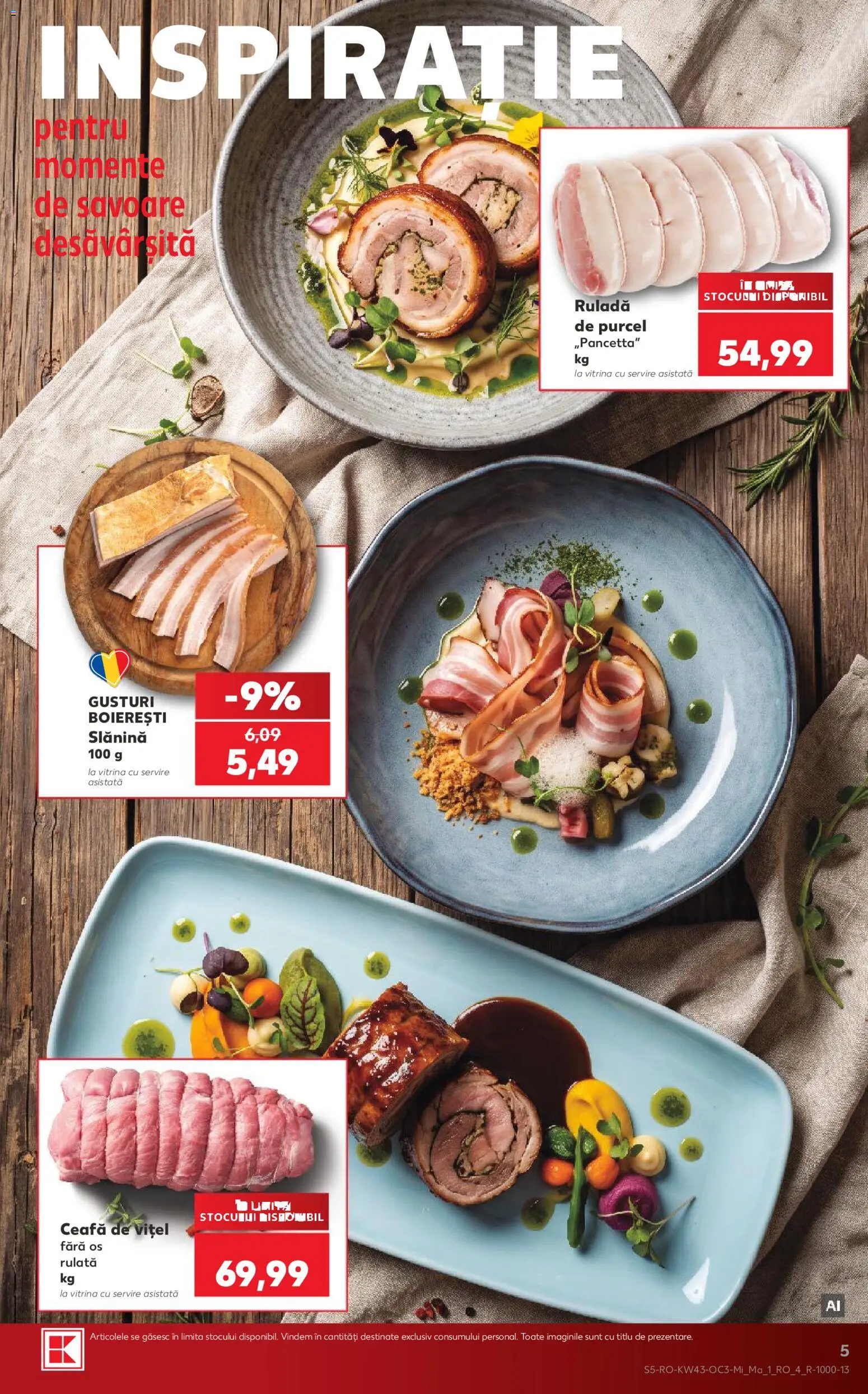 Catalog Kaufland 21 - 26 Octombrie 2026 | Pagina 5 | Produse: Slanina, Vitrină, Ruladă