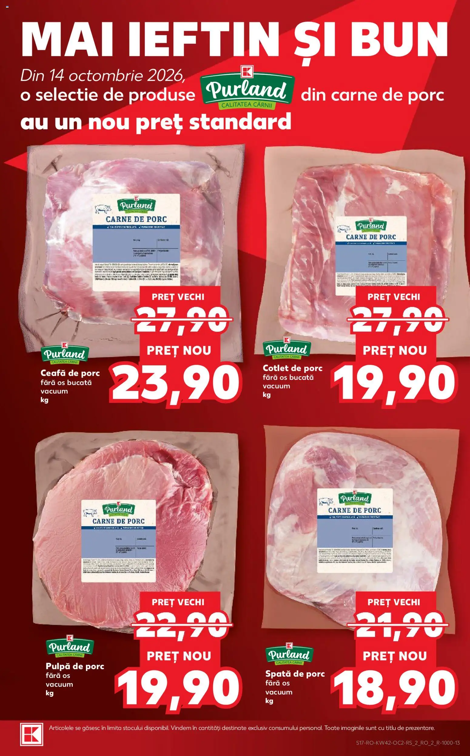 Catalog Kaufland 14 - 19 Octombrie 2026 | Pagina 17 | Produse: Spata de porc, Ceafa de porc, Cotlet, Carne De Porc