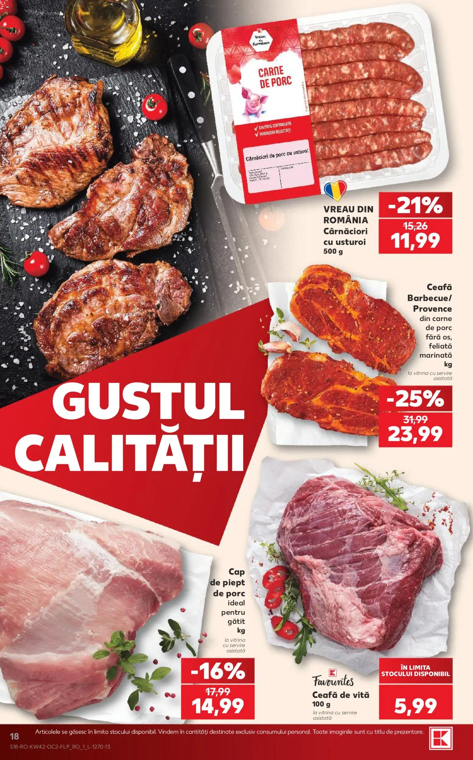 Catalog Kaufland 14 - 19 Octombrie 2026 | Pagina 18 | Produse: Vită, Vitrină, Piept de Porc, Carne De Porc