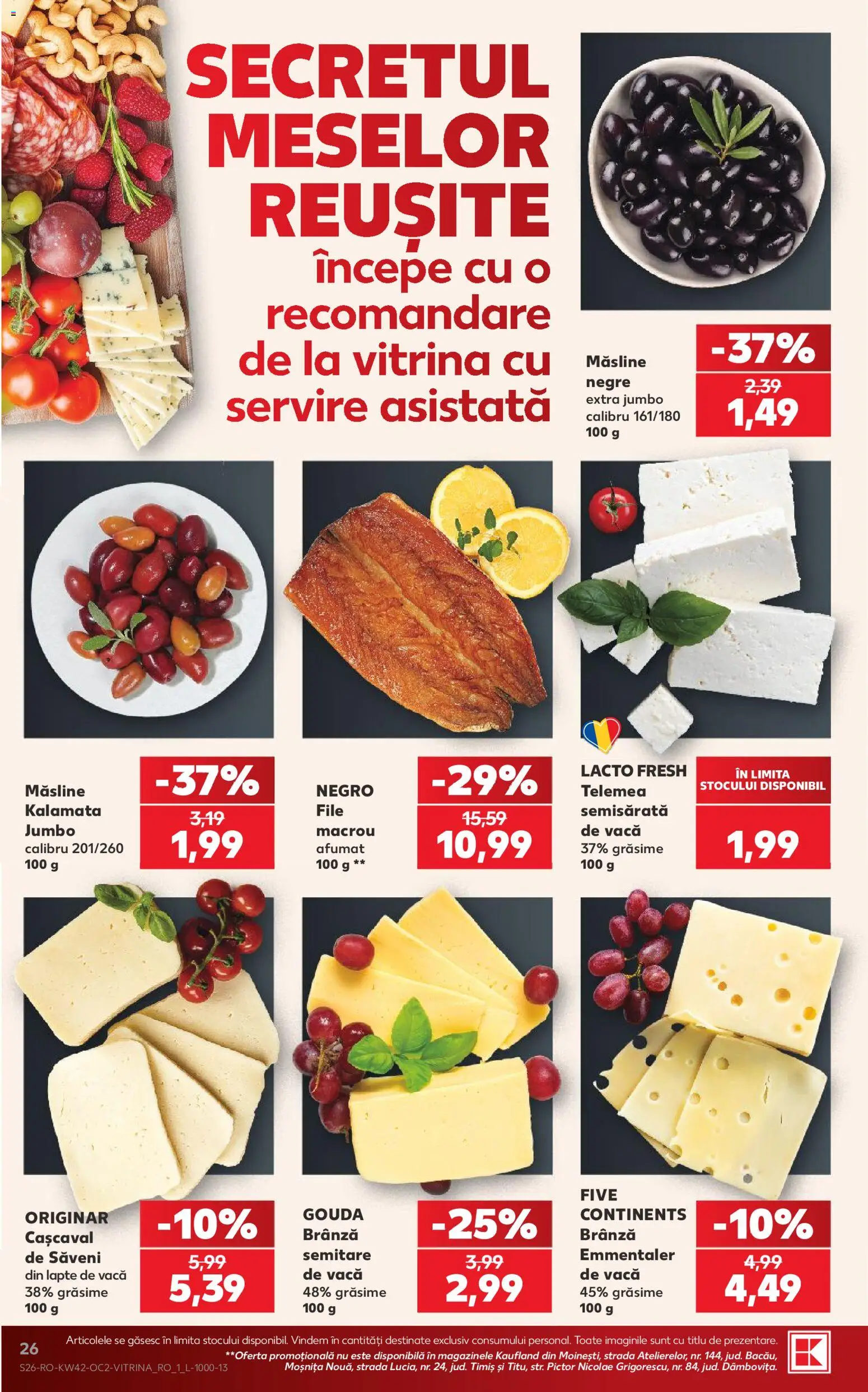 Catalog Kaufland 14 - 19 Octombrie 2026 | Pagina 26 | Produse: Cașcaval, Măsline, Lapte, Brânză