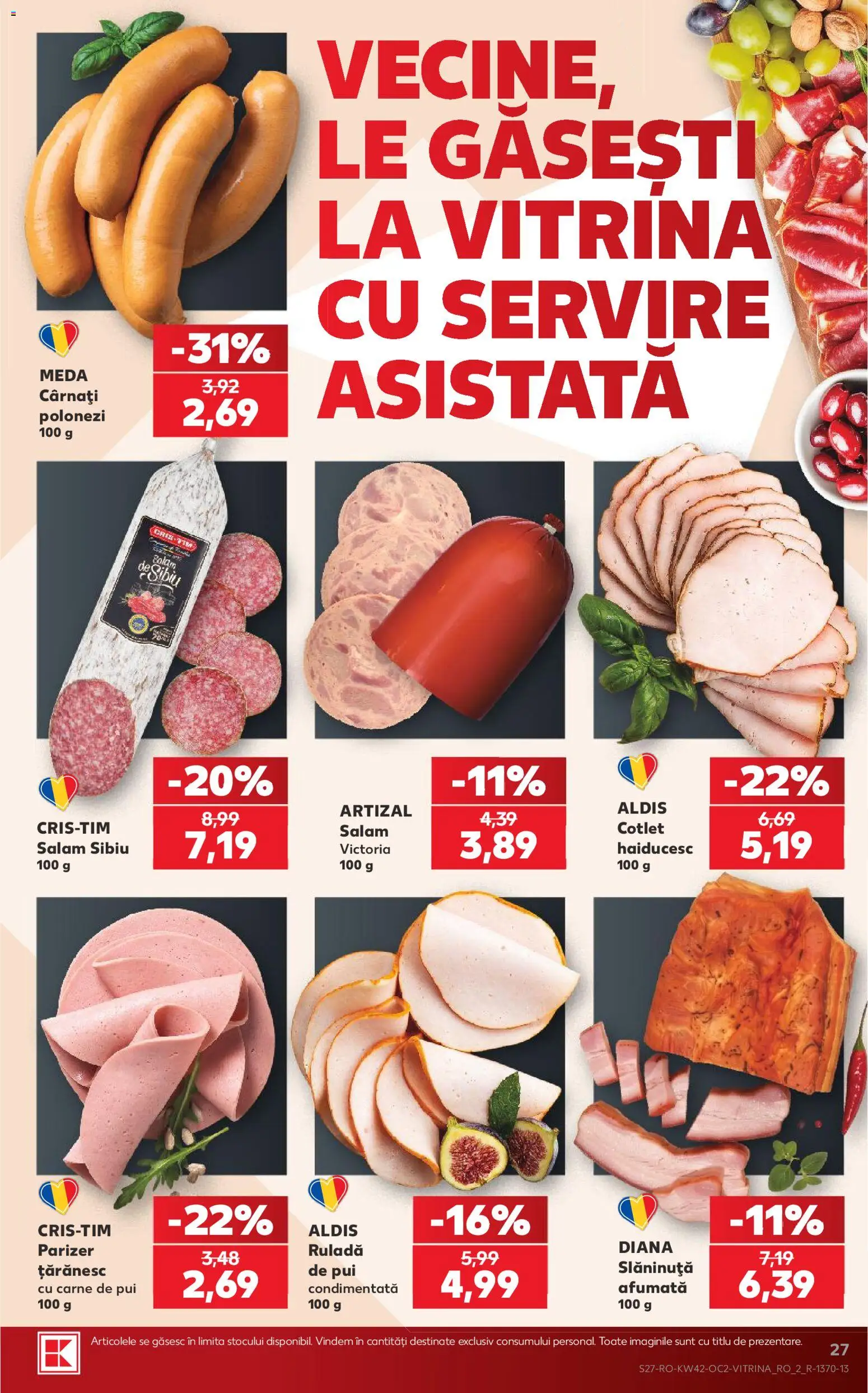 Catalog Kaufland 14 - 19 Octombrie 2026 | Pagina 27 | Produse: Vitrină, Ruladă, Parizer, Cârnați