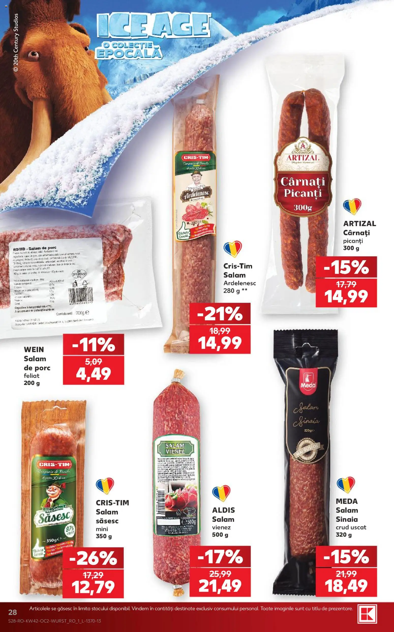 Catalog Kaufland 14 - 19 Octombrie 2026 | Pagina 28 | Produse: Salam, Cârnați