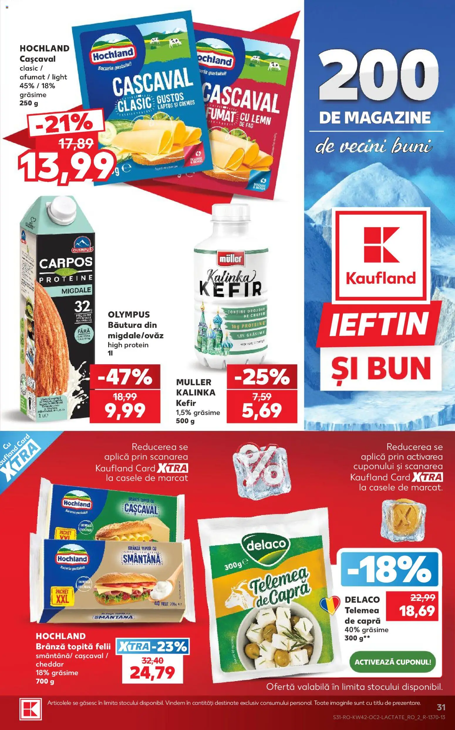 Catalog Kaufland 14 - 19 Octombrie 2026 | Pagina 31 | Produse: Proteine, Branza topita felii, Aplică, Cașcaval