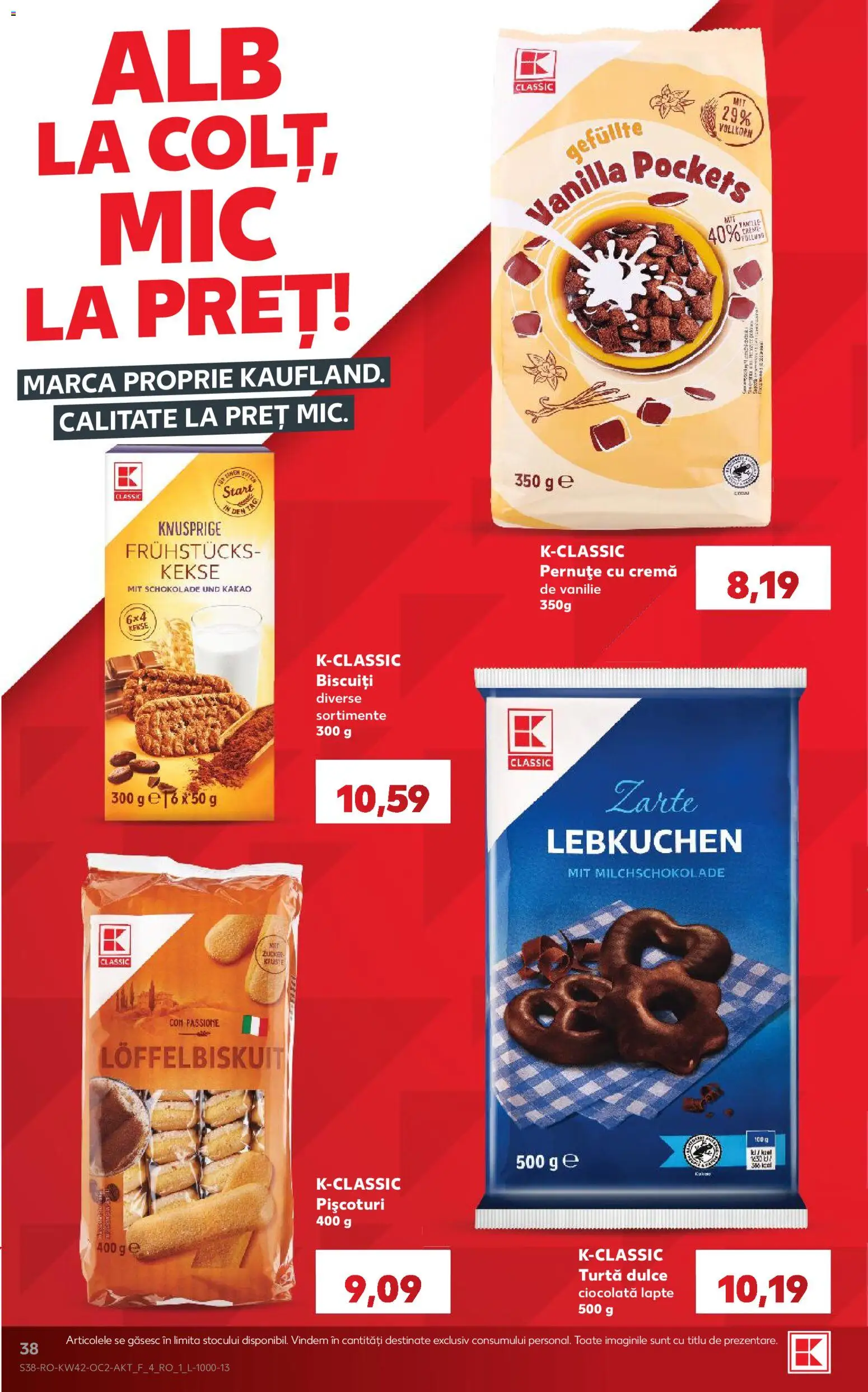 Catalog Kaufland 14 - 19 Octombrie 2026 | Pagina 38 | Produse: Pișcoturi, Lapte, Biscuiți, Turtă dulce