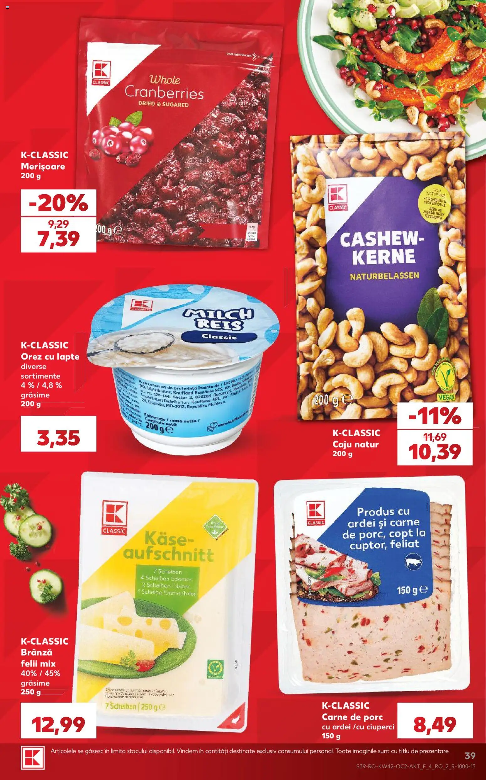 Catalog Kaufland 14 - 19 Octombrie 2026 | Pagina 39 | Produse: Ciuperci, Brânză, Carne De Porc, Caju