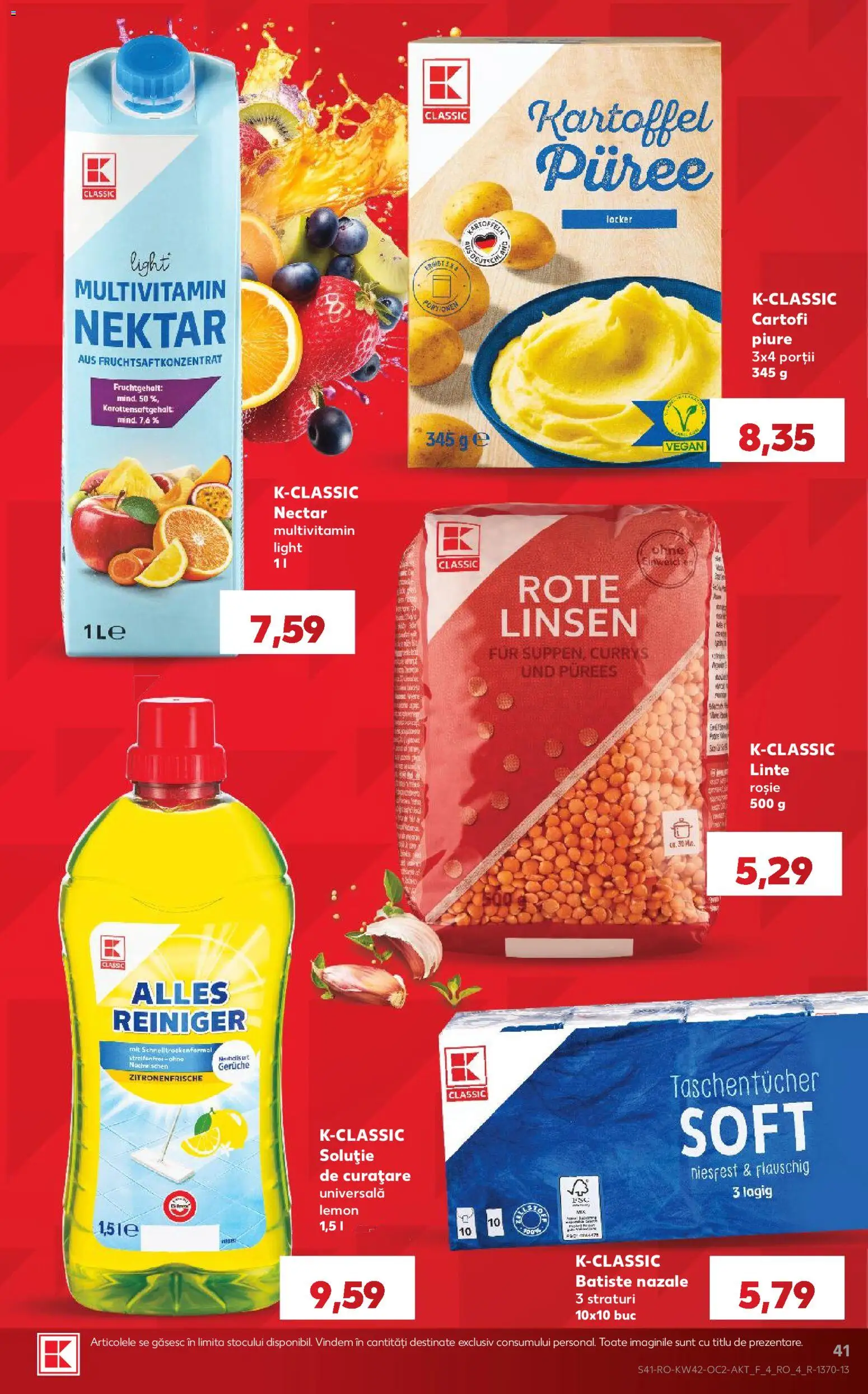 Catalog Kaufland 14 - 19 Octombrie 2026 | Pagina 41 | Produse: Linte roșie, Solutie de curatare, Cartofi