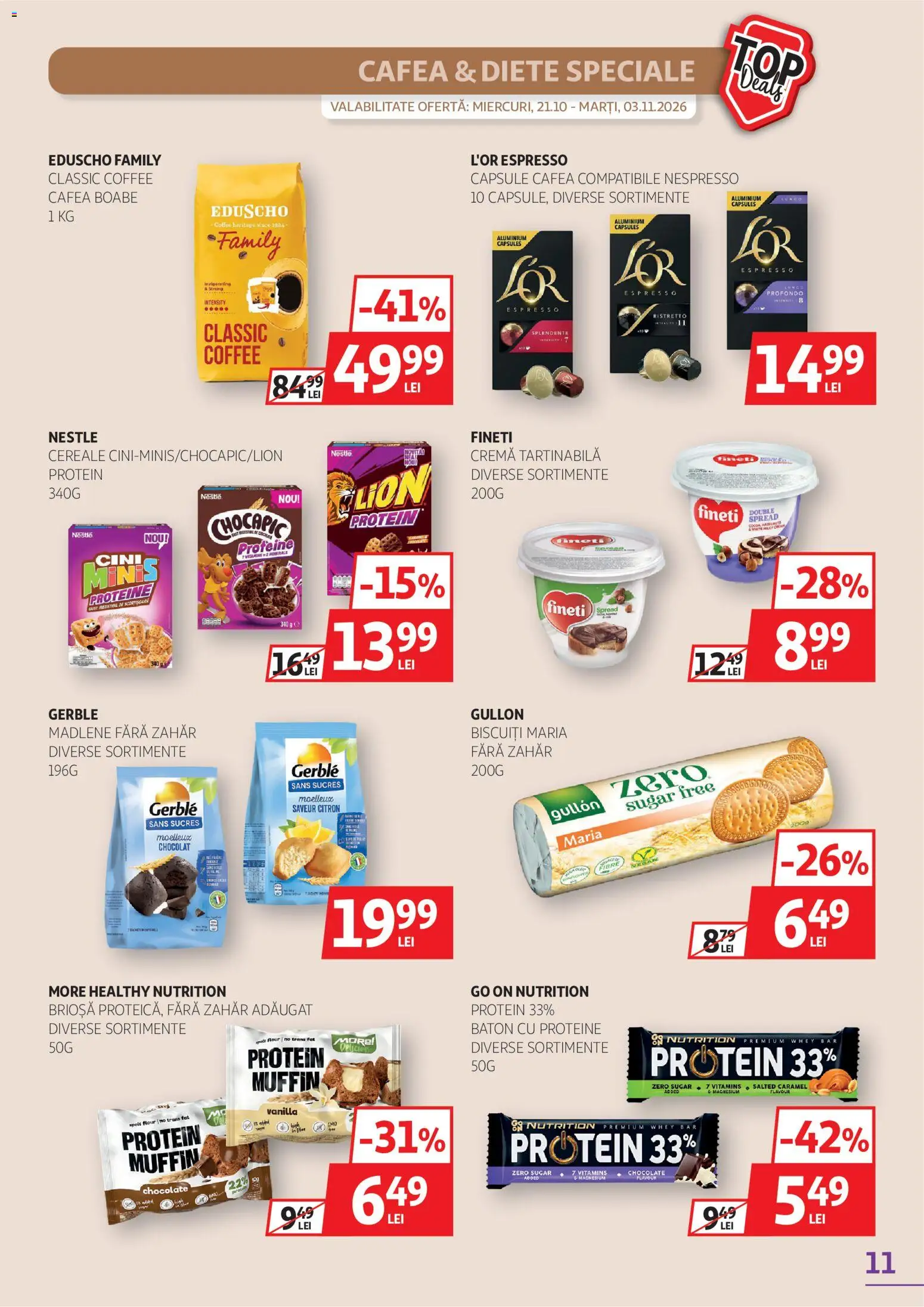 Catalog Auchan 21 Octombrie - 2 Noiembrie 2026 | Pagina 11 | Produse: Zero, Premium, Biscuiți, Zahăr