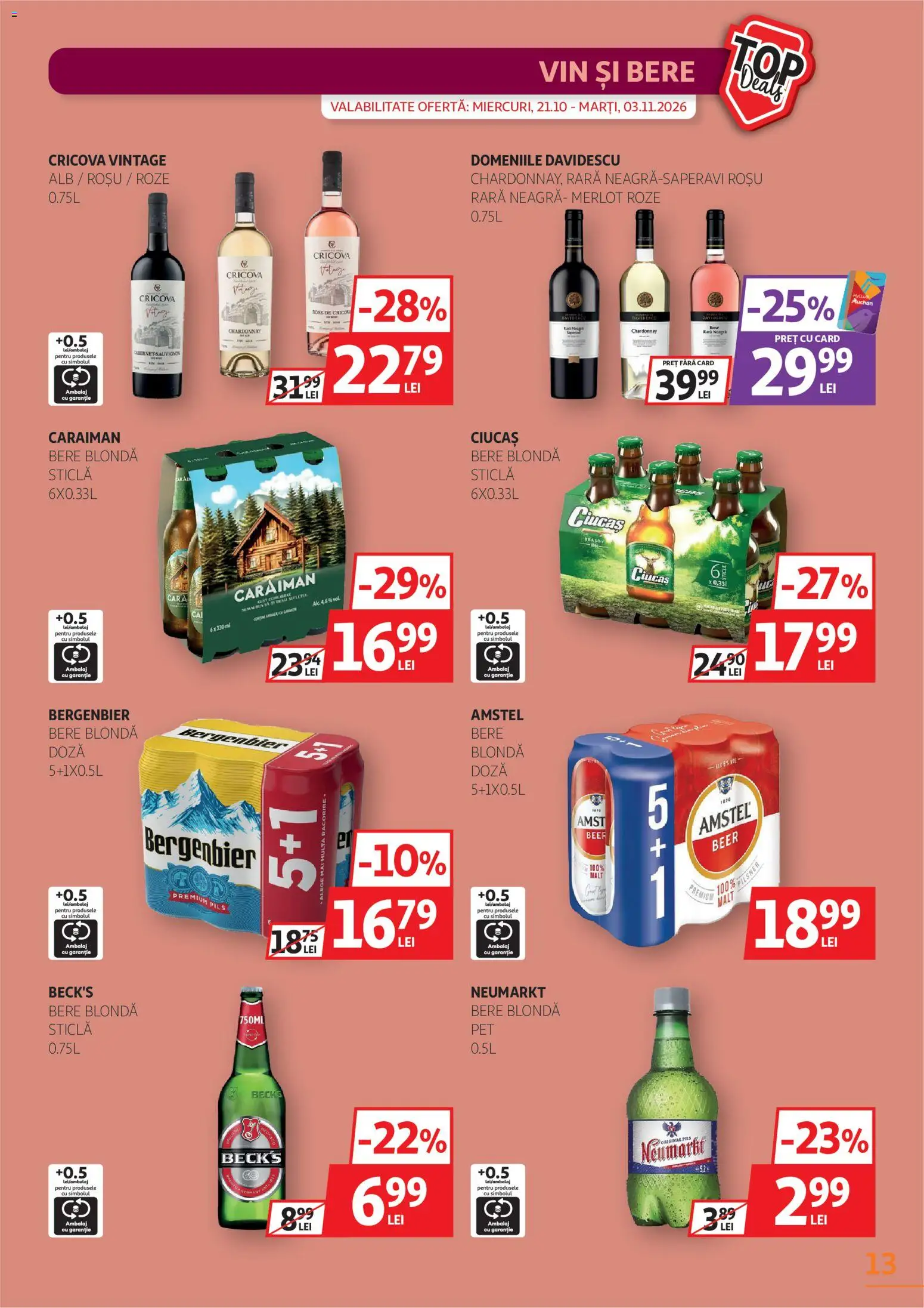 Catalog Auchan 21 Octombrie - 2 Noiembrie 2026 | Pagina 13 | Produse: Premium, Vin, Bere, Bergenbier