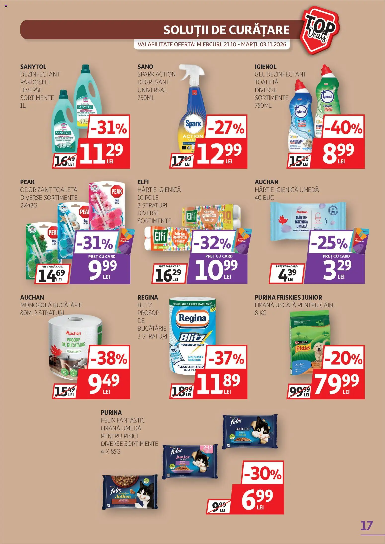 Catalog Auchan 21 Octombrie - 2 Noiembrie 2026 | Pagina 17 | Produse: Clean, Bucătărie, Role, Odorizant toaletă