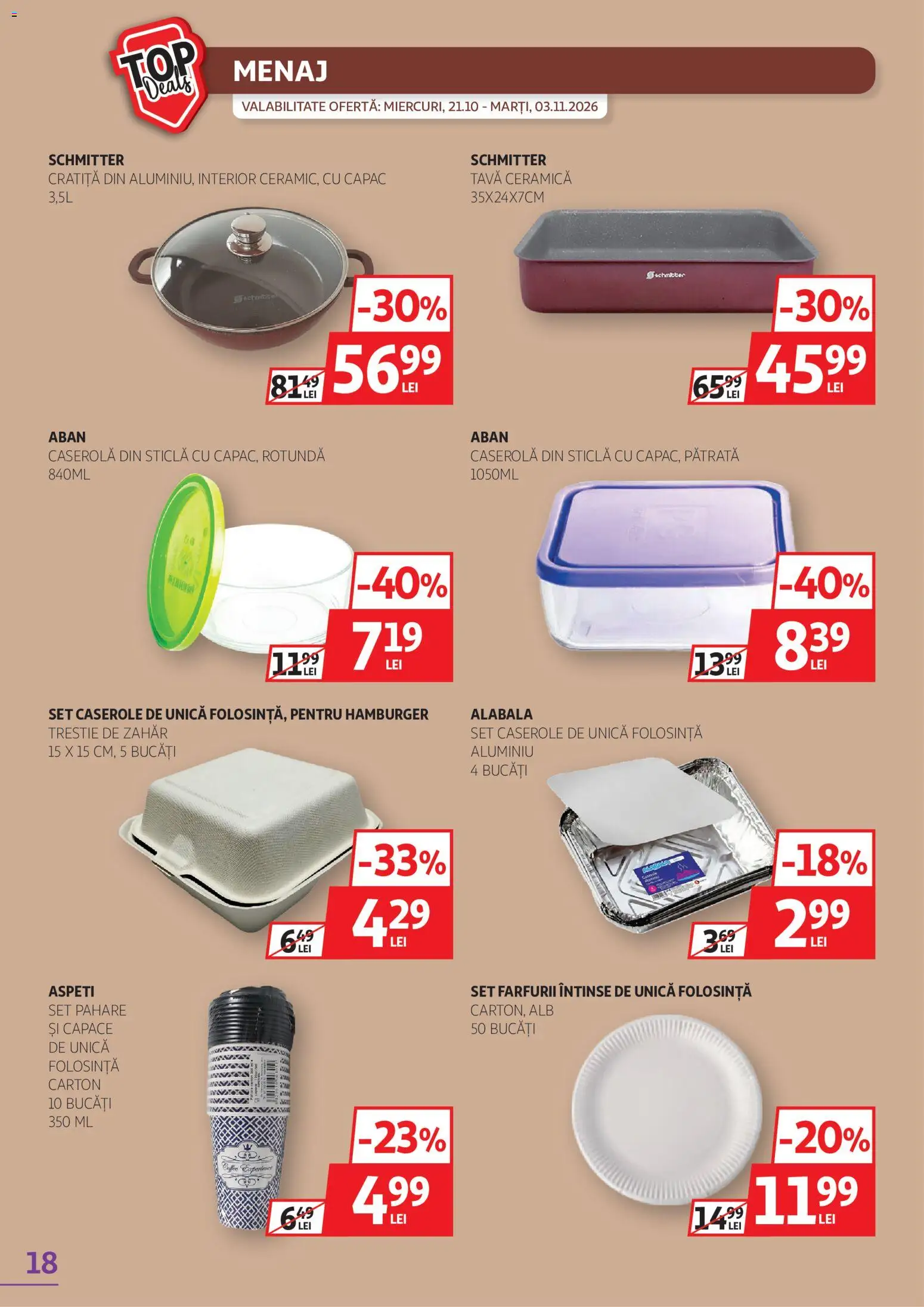 Catalog Auchan 21 Octombrie - 2 Noiembrie 2026 | Pagina 18 | Produse: Tava, Caserole, Caserola, Hamburger