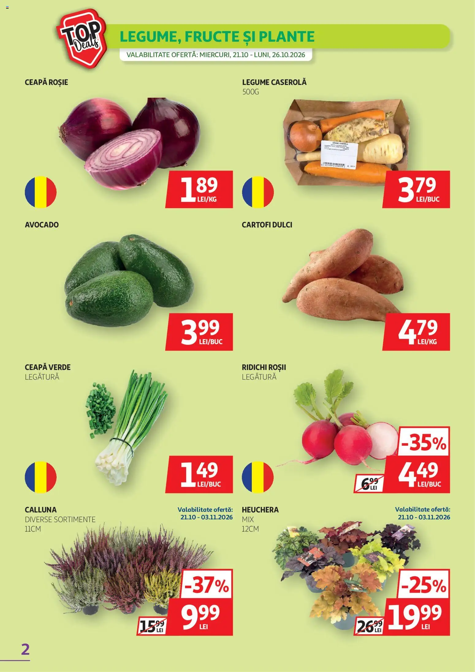 Catalog Auchan 21 Octombrie - 2 Noiembrie 2026 | Pagina 2 | Produse: Cartofi dulci, Ridichi, Avocado, Legume