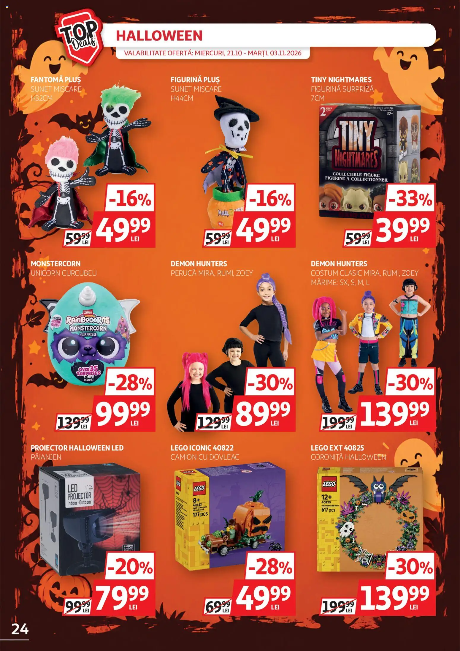 Catalog Auchan 21 Octombrie - 2 Noiembrie 2026 | Pagina 24 | Produse: Dovleac, LEGO, Costum, Plus