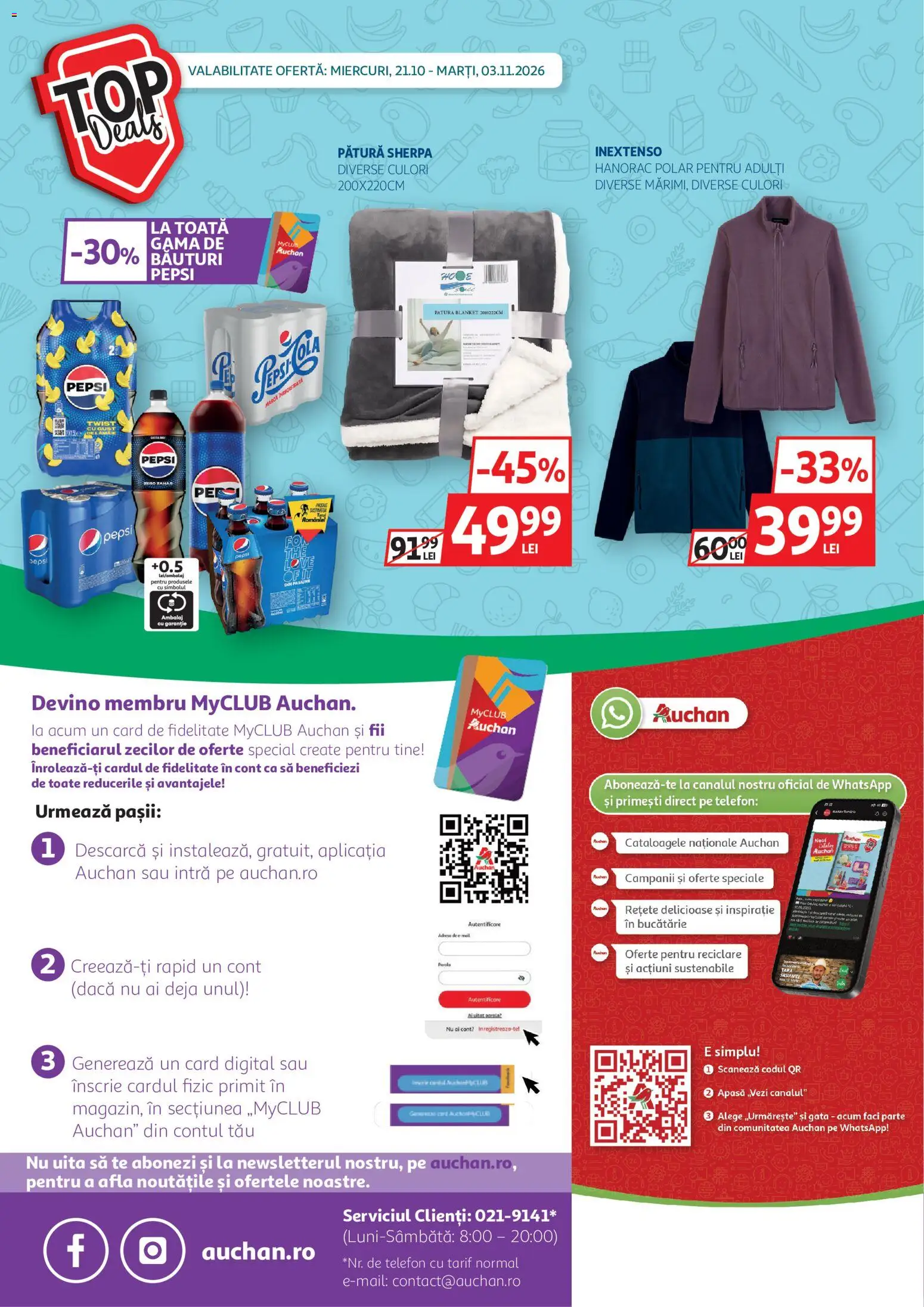 Catalog Auchan 21 Octombrie - 2 Noiembrie 2026 | Pagina 32 | Produse: Zero, Telefon, Pepsi, Hanorac