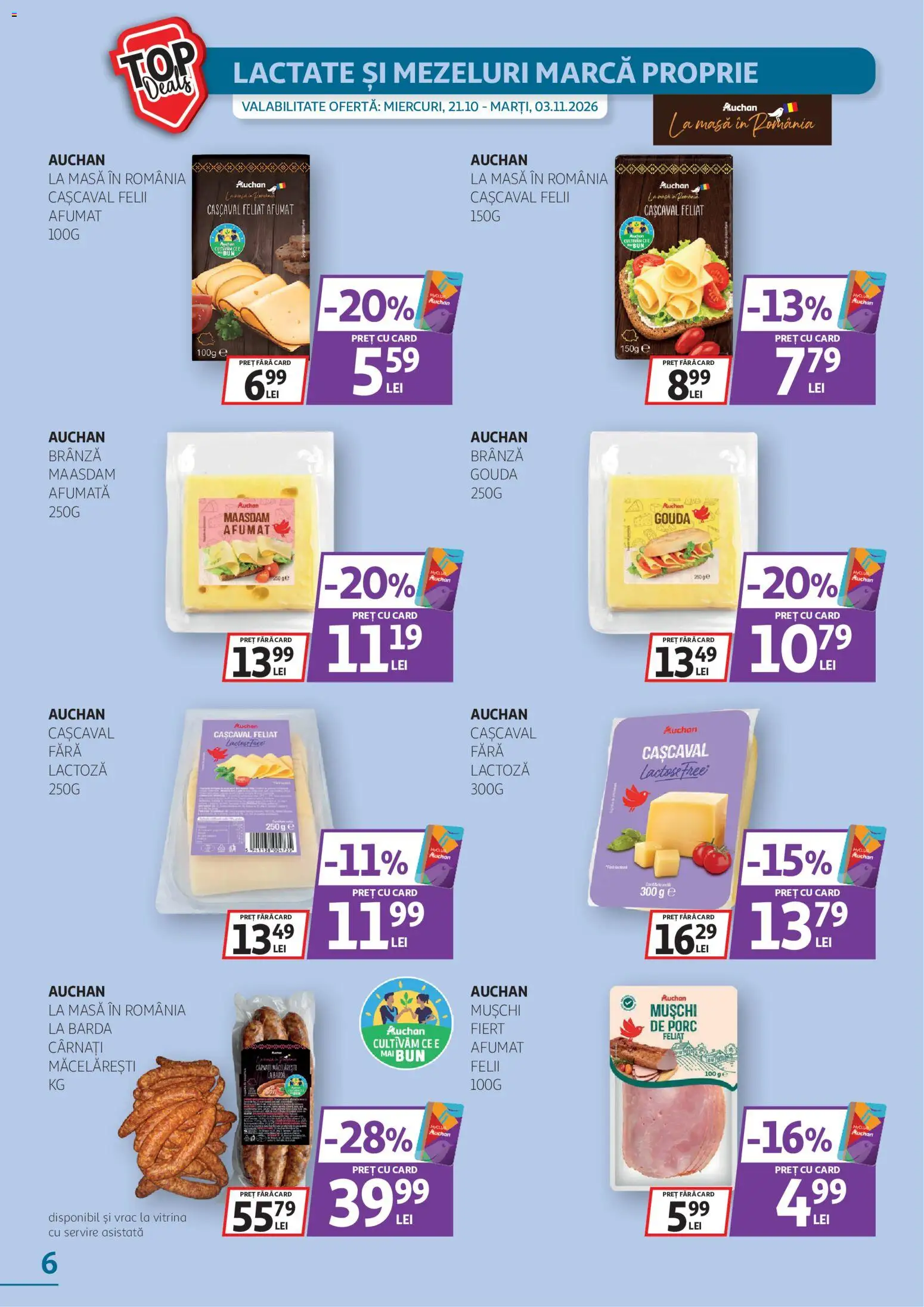 Catalog Auchan 21 Octombrie - 2 Noiembrie 2026 | Pagina 6 | Produse: Masă, Vitrină, Mușchi, Cârnați